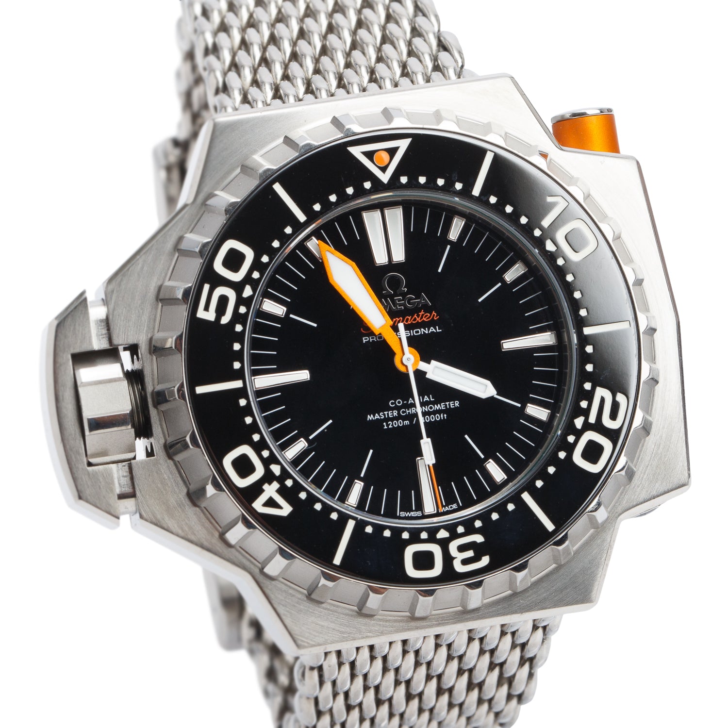 Omega Titanium Seamaster Ploprof 55 MM Lefty Automatic Watch Black Dial w/ Box & Papers
