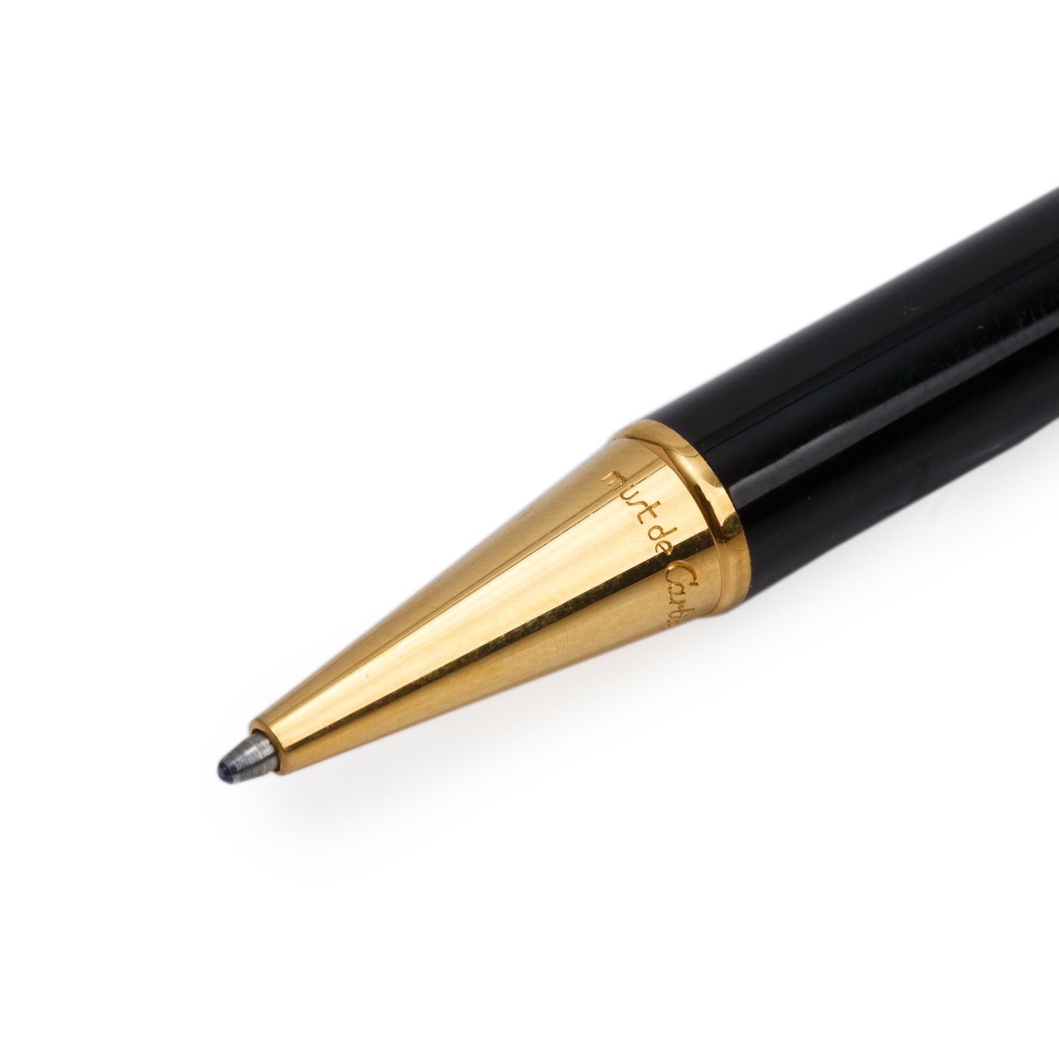 Cartier Gold Plated Black Lacquer Trinity de Cartier Rollerball Pen