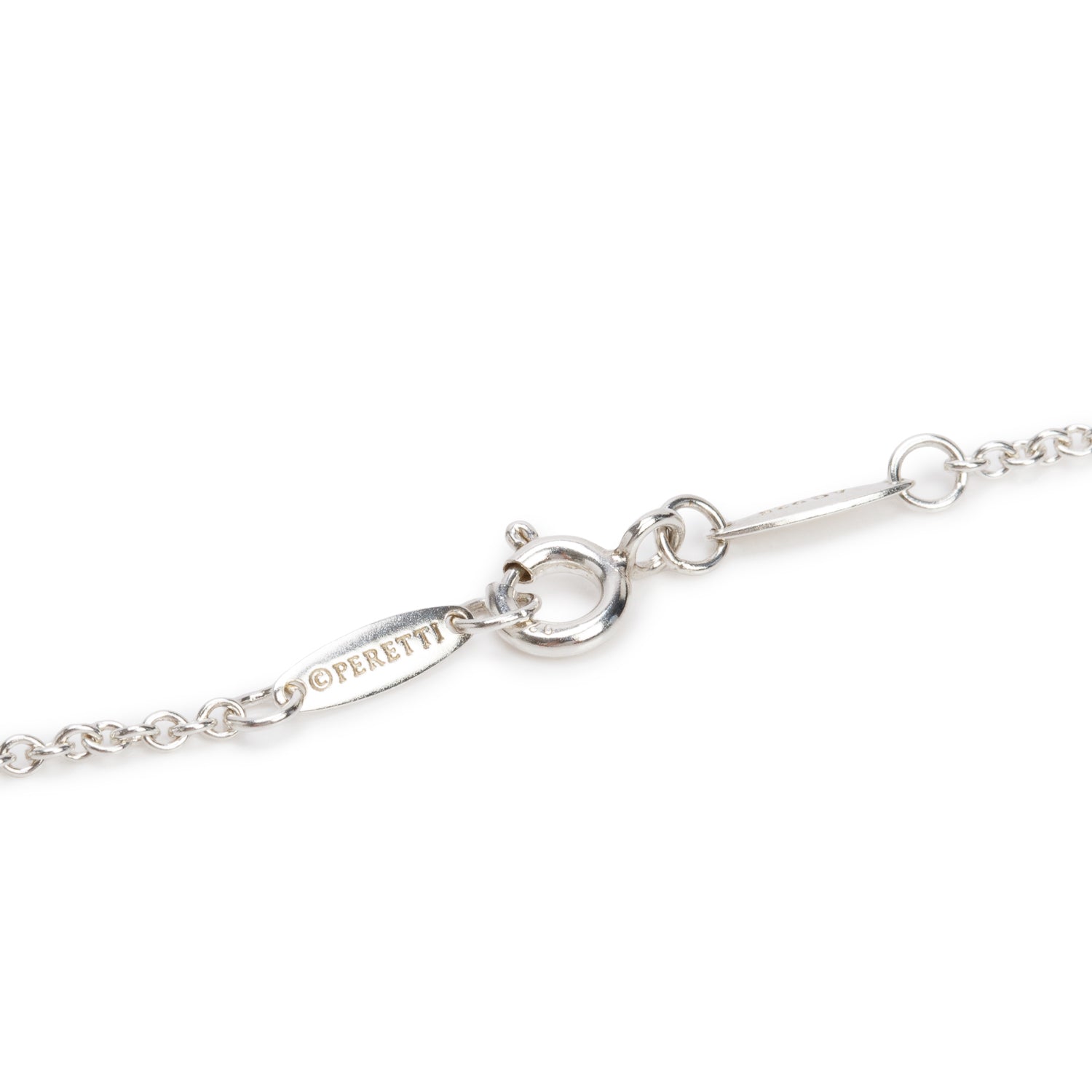 Tiffany & Co. Elsa Peretti Sterling Silver Open Heart Pendant Necklace, 27 MM