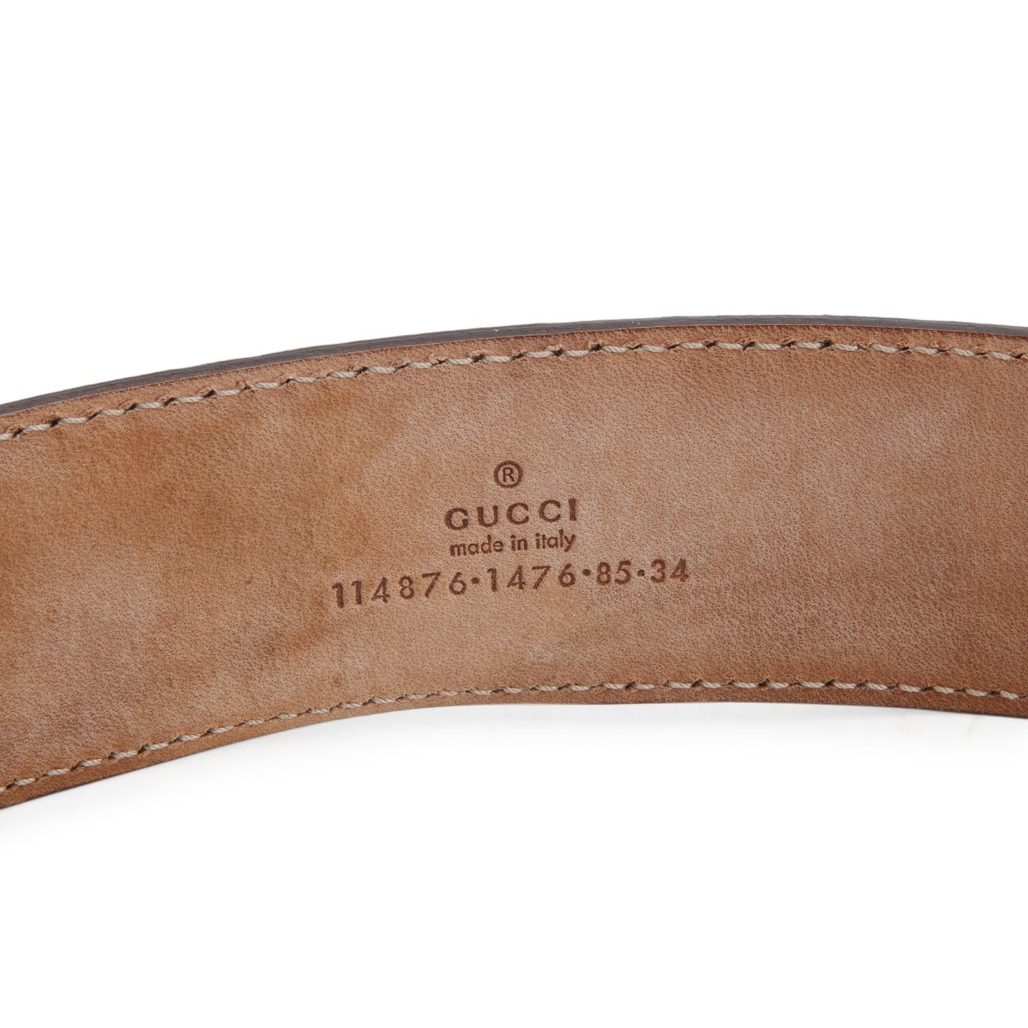 Gucci Grey GG Signature Leather with Interlocking G Buckle Belt 85 34