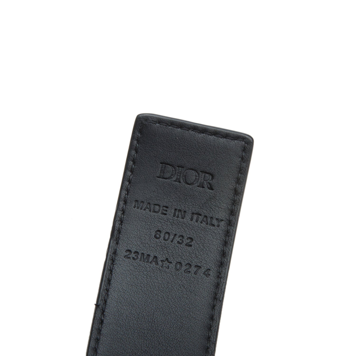 Christian Dior 2024 Black/Brown Leather Reversible 35MM Belt with 'CD Icon' Buckle 80 32