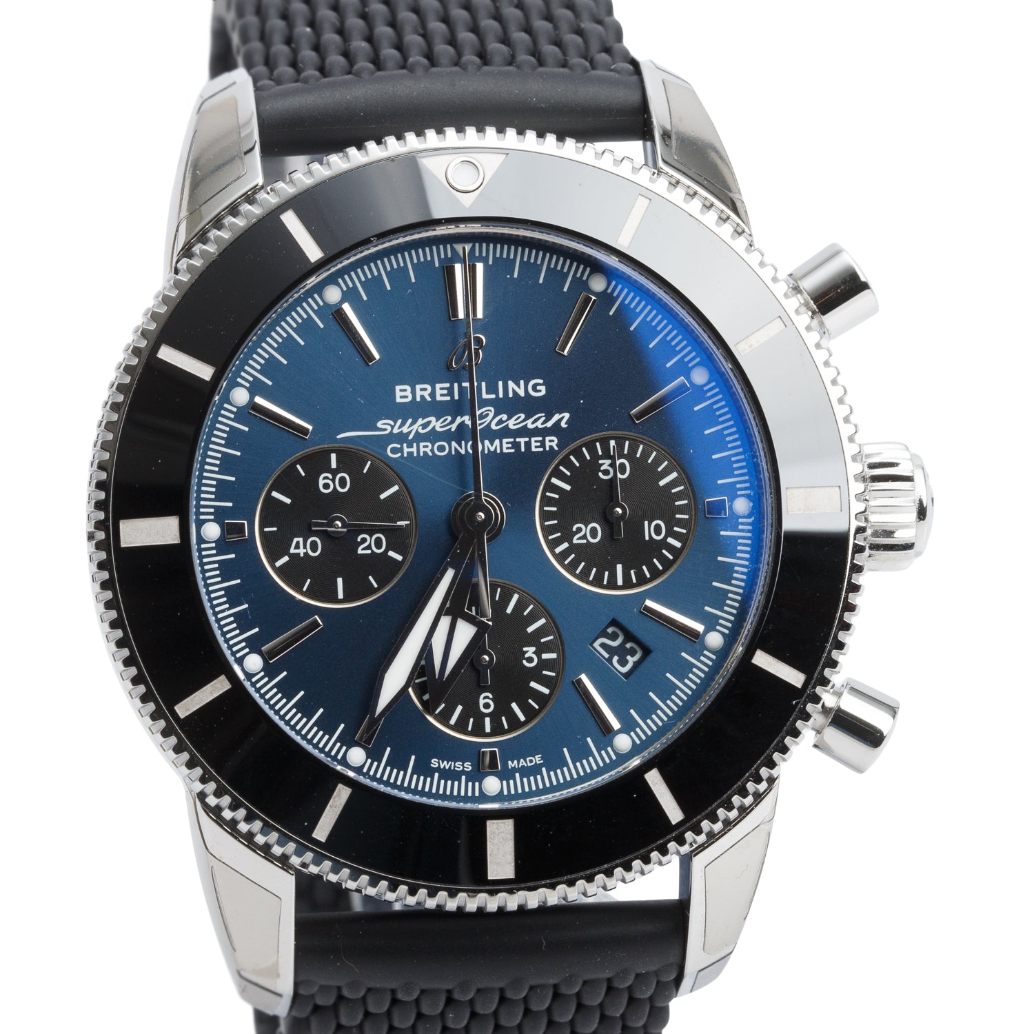 Breitling Stainless Steel Superocean Heritage II B01 44 MM Automatic Chronograph Watch Blue Dial AB0162 w/ Box & Papers