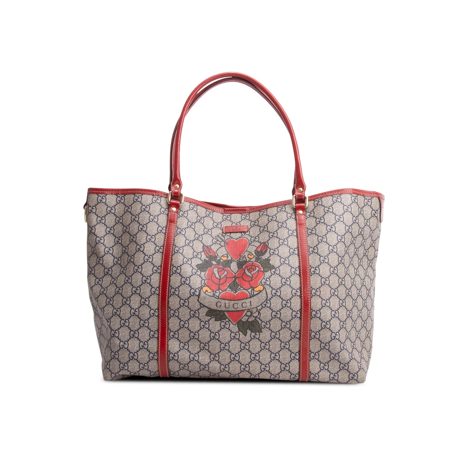 Gucci GG Plus Monogram Tattoo Heart Medium Joy Tote
