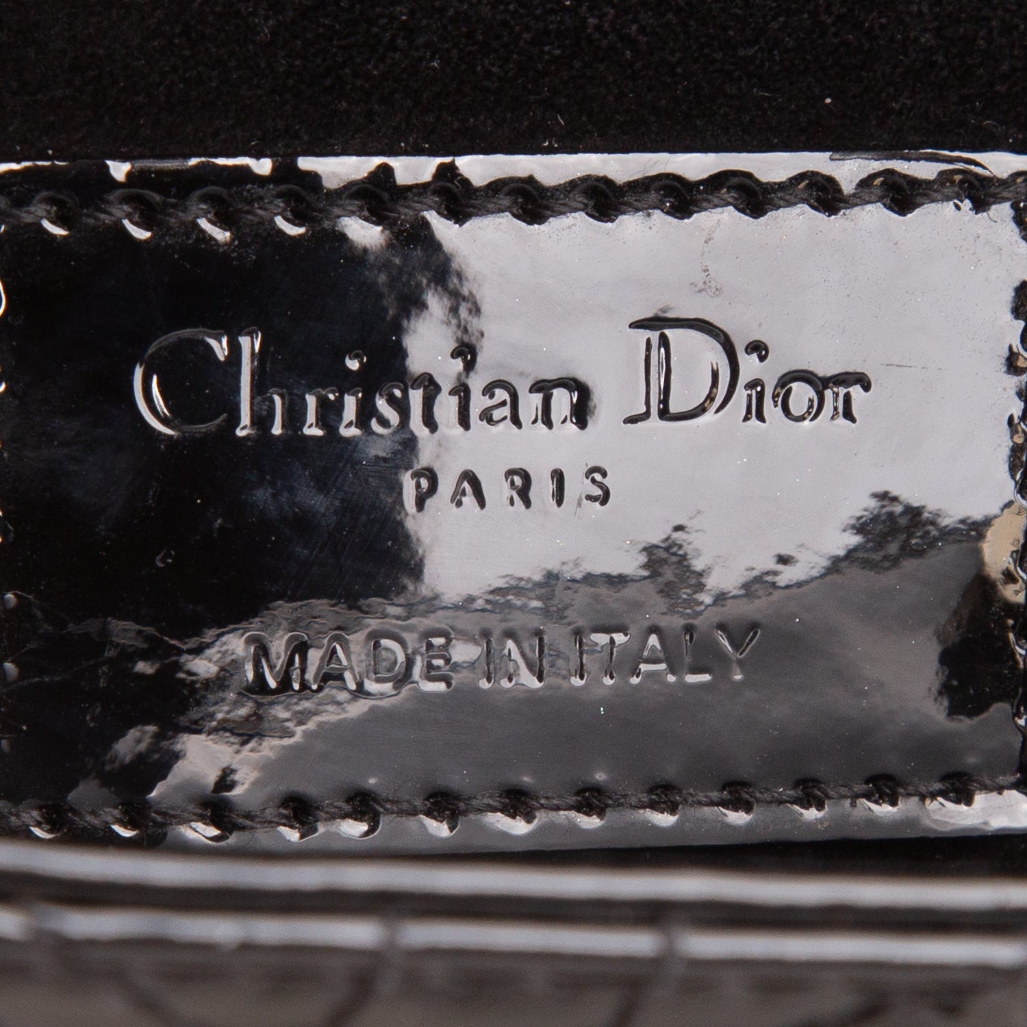 Christian Dior 2020 Black Patent Leather Cannage Leather Small Lady Dior w/ Strap