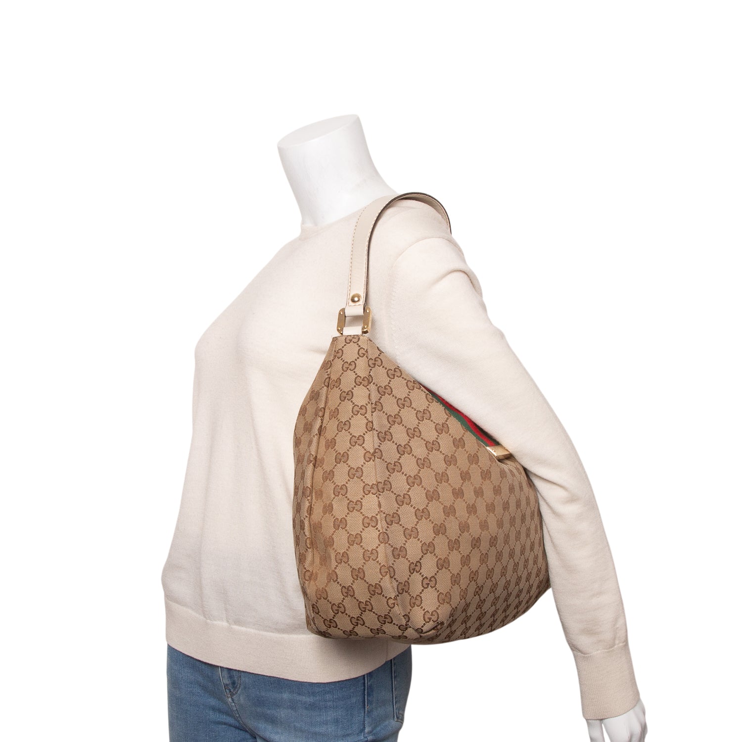 Gucci GG Monogram Large New Ladies Web Hobo