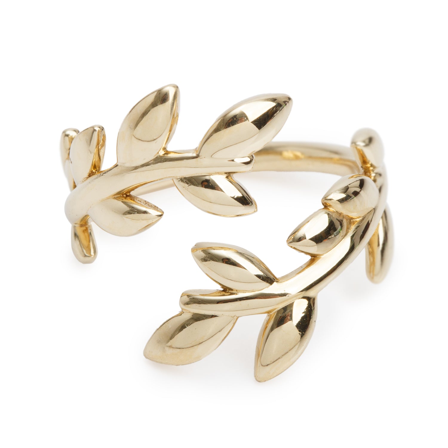 Tiffany & Co. 2025 Paloma Picasso 18k Yellow Gold Olive Leaf Bypass Ring, Size 6.25 w/ Box & Receipt
