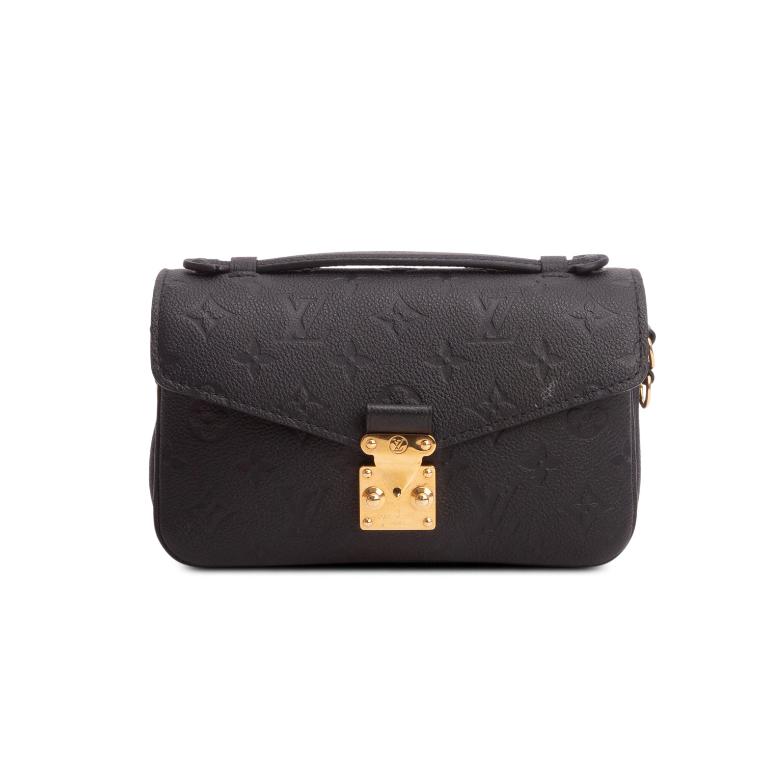 Louis Vuitton 2024 Black Monogram Empreinte East West Pochette Metis w/ Box, Strap & Receipt