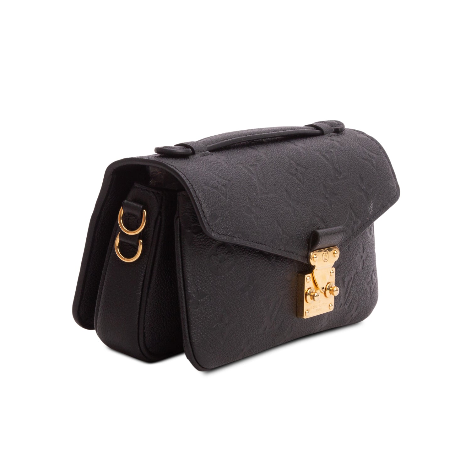 Louis Vuitton 2024 Black Monogram Empreinte East West Pochette Metis w/ Box, Strap & Receipt