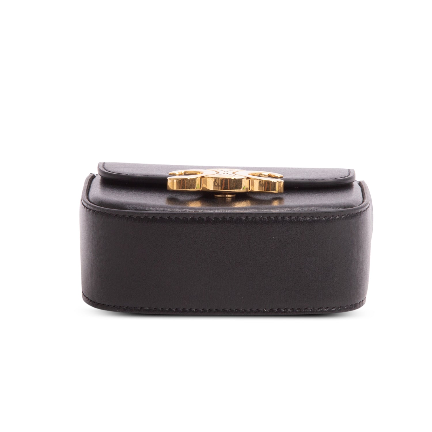 Celine 2022 Black Shiny Calfskin Mini Claude w/ Box & Strap
