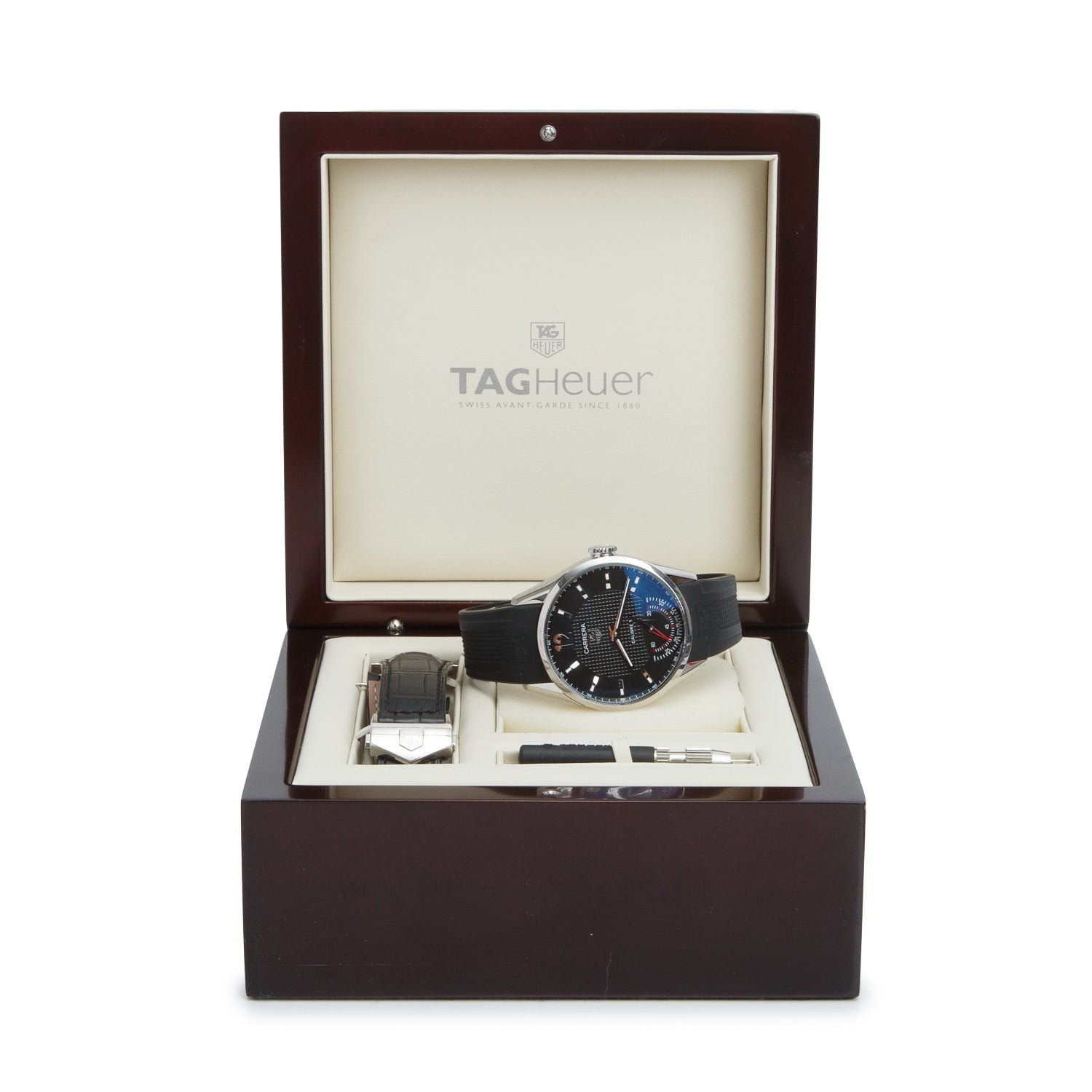 Tag Heuer Limited Edition Stainless Steel Carrera Calibre 1 43 MM Automatic Watch Black Dial WV3010 w/ Box & Extra Strap