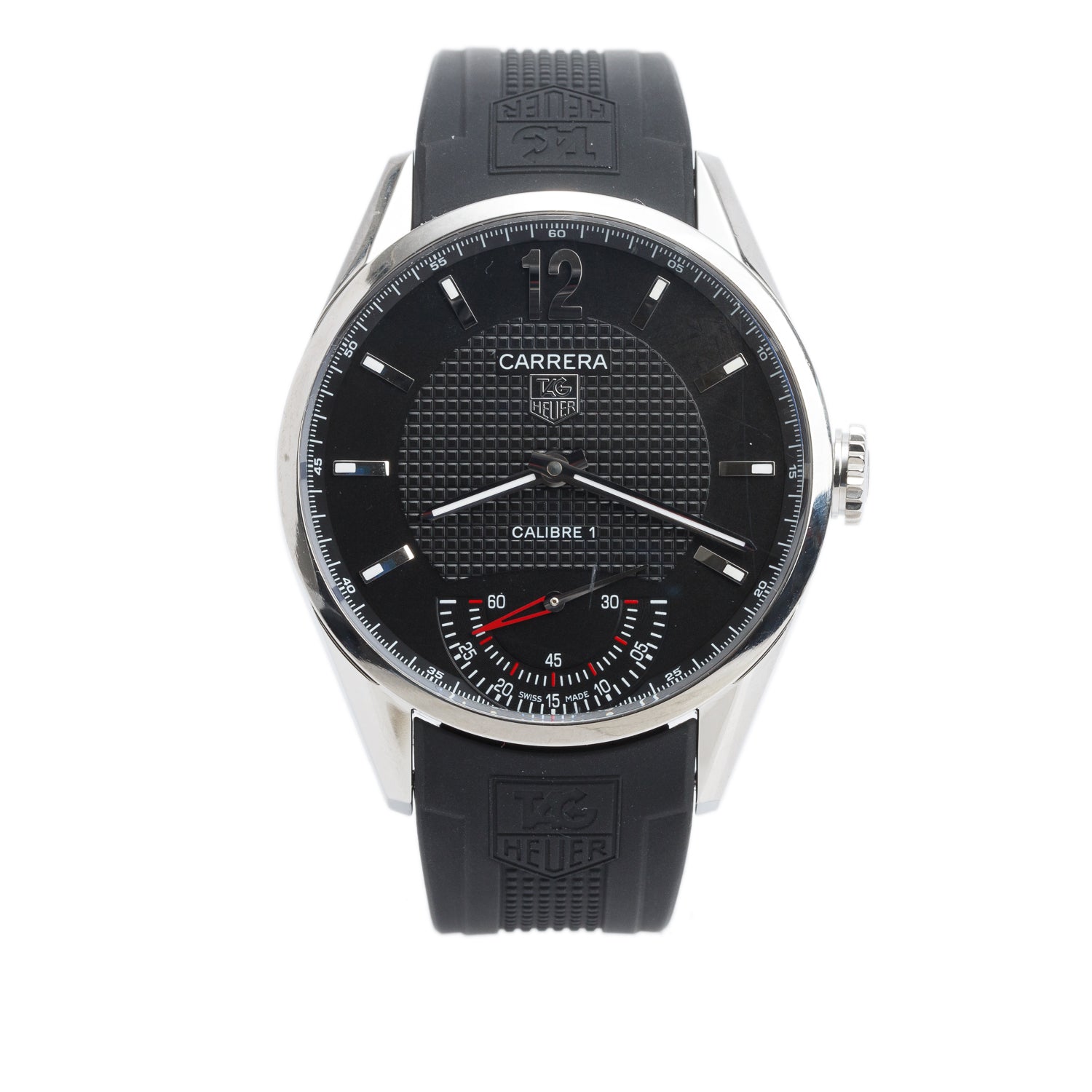 Tag Heuer Limited Edition Stainless Steel Carrera Calibre 1 43 MM Automatic Watch Black Dial WV3010 w/ Box & Extra Strap