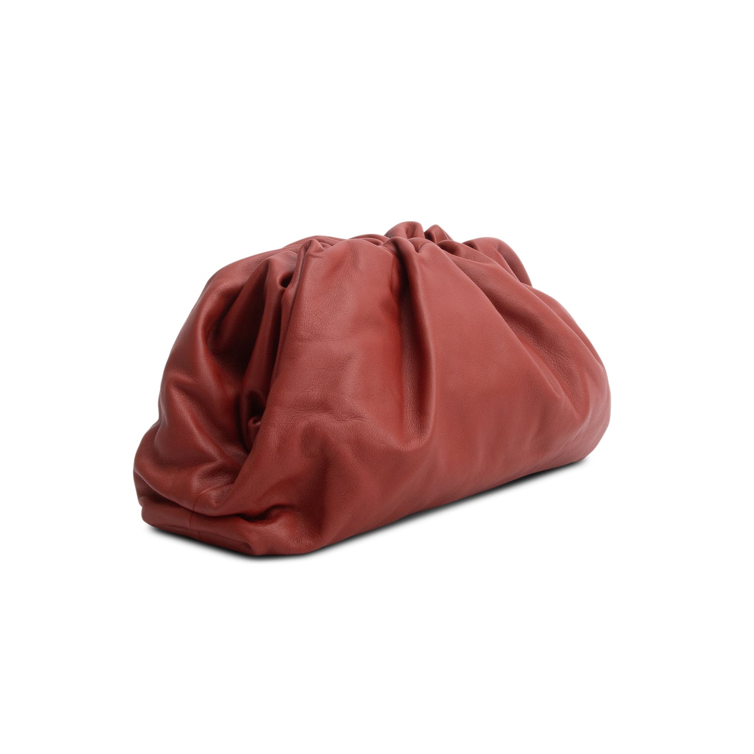 Bottega Veneta Red Smooth Butter Calf The Pouch Oversized Clutch