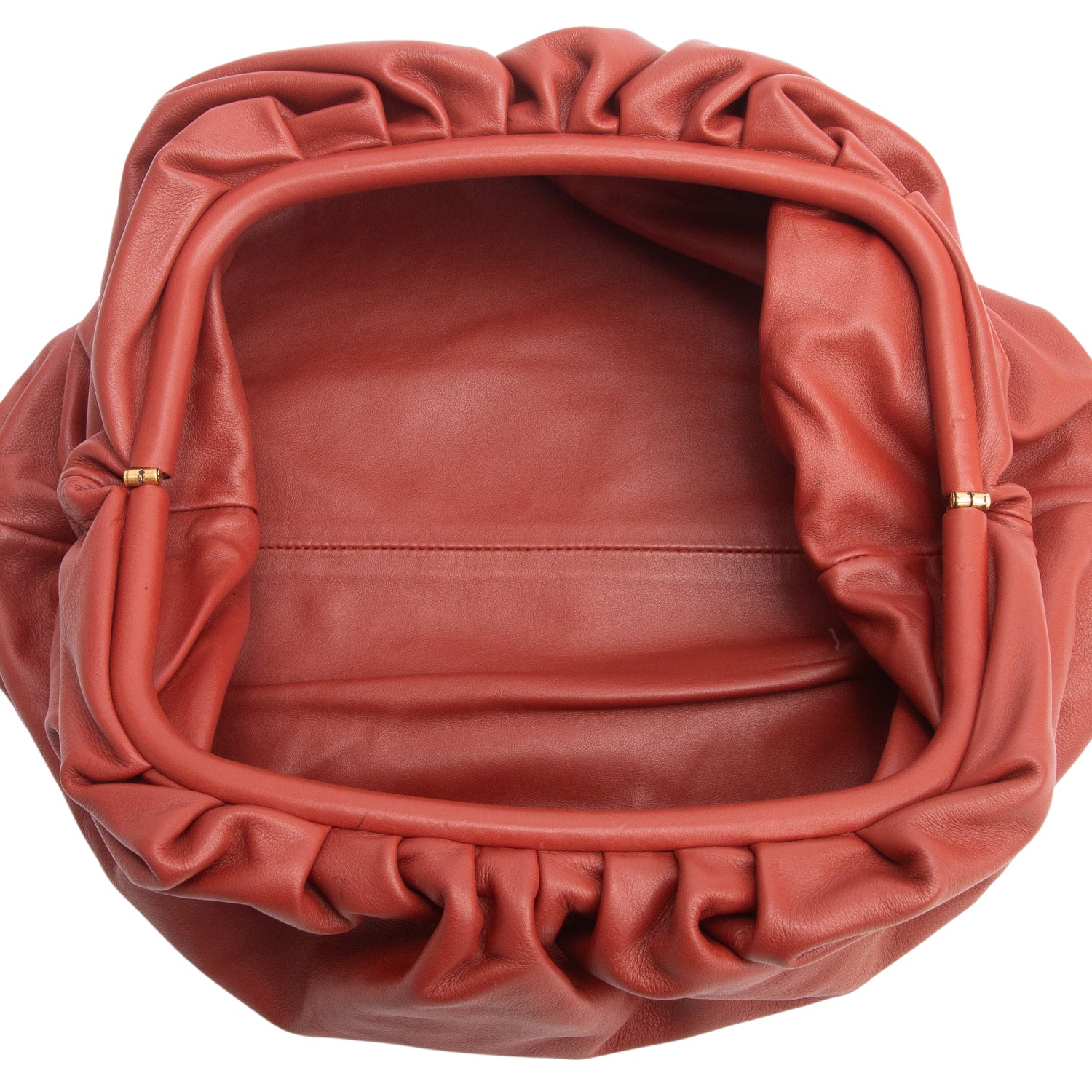 Bottega Veneta Red Smooth Butter Calf The Pouch Oversized Clutch