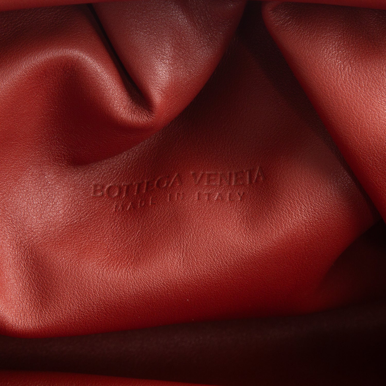 Bottega Veneta Red Smooth Butter Calf The Pouch Oversized Clutch