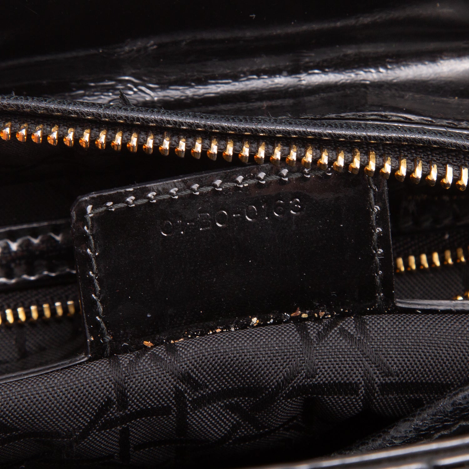 Christian Dior Black Cannage Patent Leather Medium Lady Dior Bag w/ Strap & Authenticity Card
