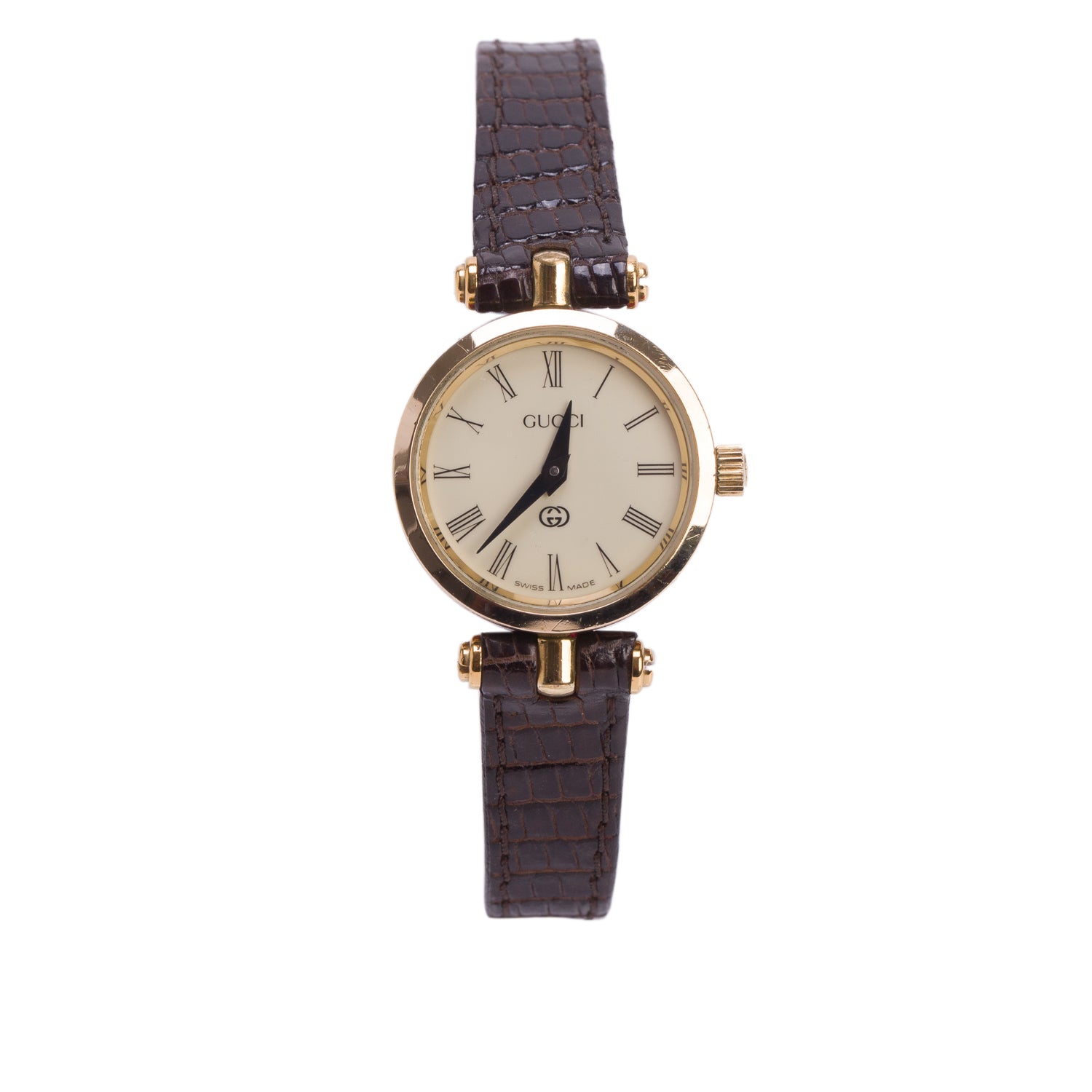 Gucci Gold Plated Stainless Steel Stack 22 MM Quartz Watch Creme Dial