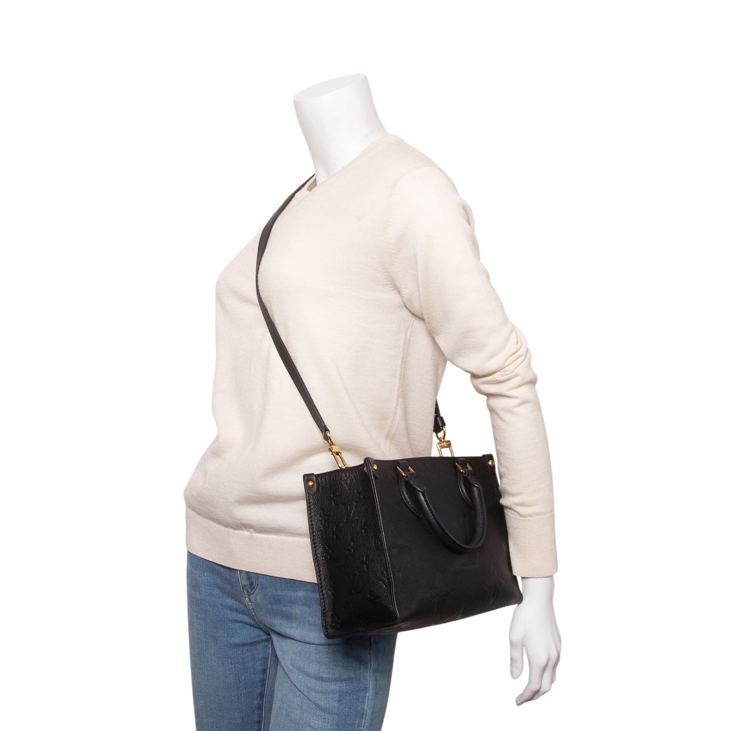 Louis Vuitton 2025 Black Empreinte Monogram OnTheGo PM w/ Box, Strap & Receipt