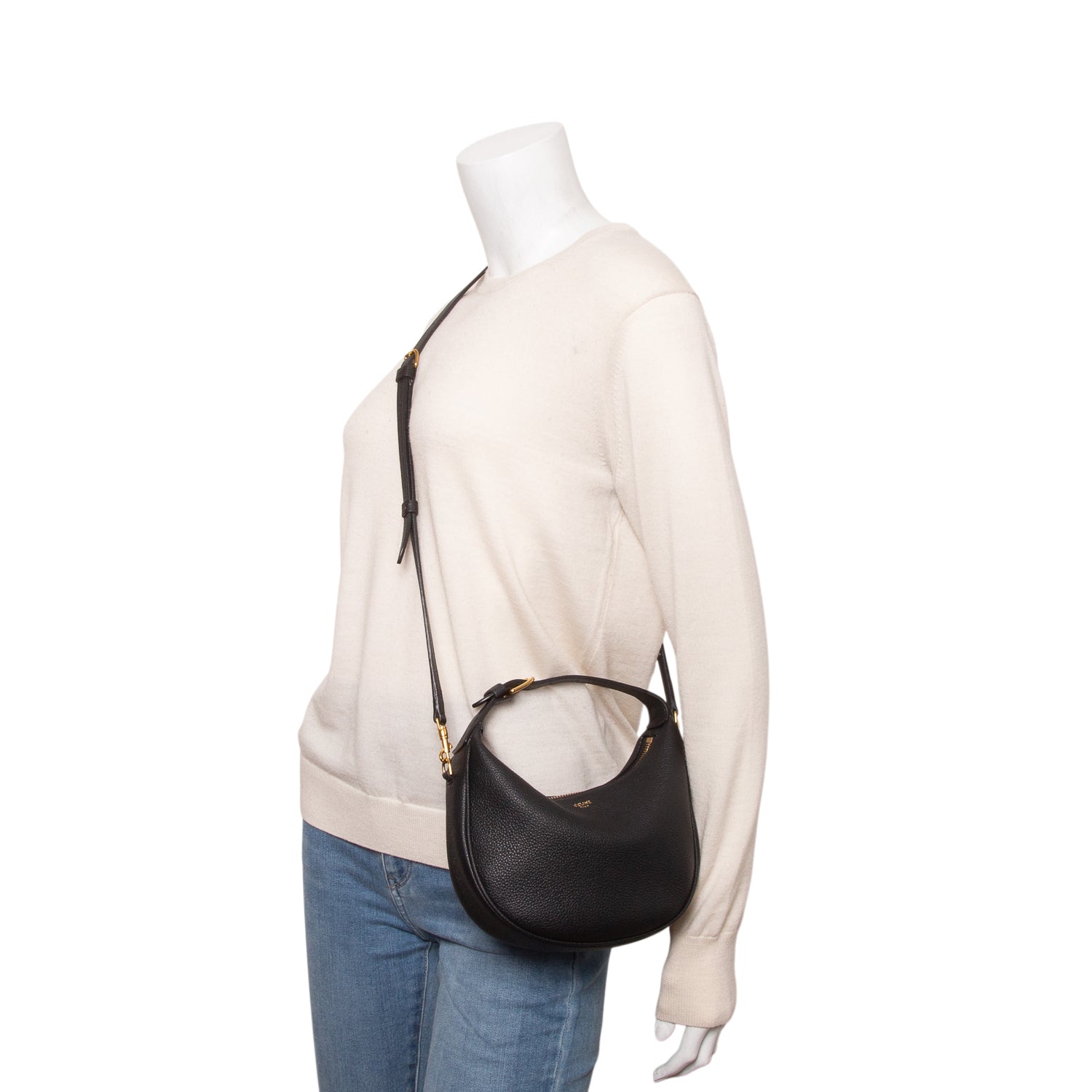 Celine 2025 Black Grained Calfskin Teen Lulu w/ Box & Strap