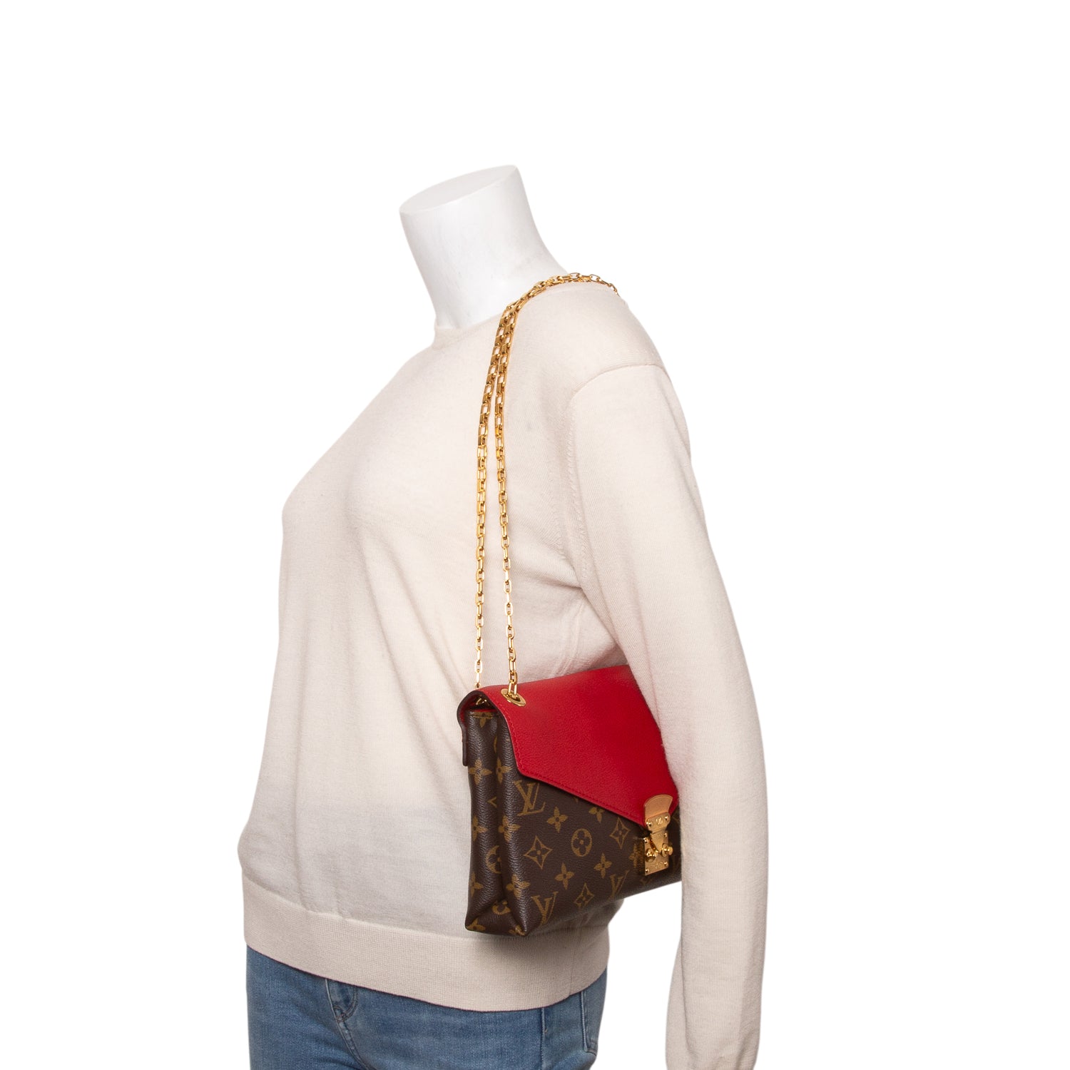 Louis Vuitton Red Monogram Pallas Chain Bag