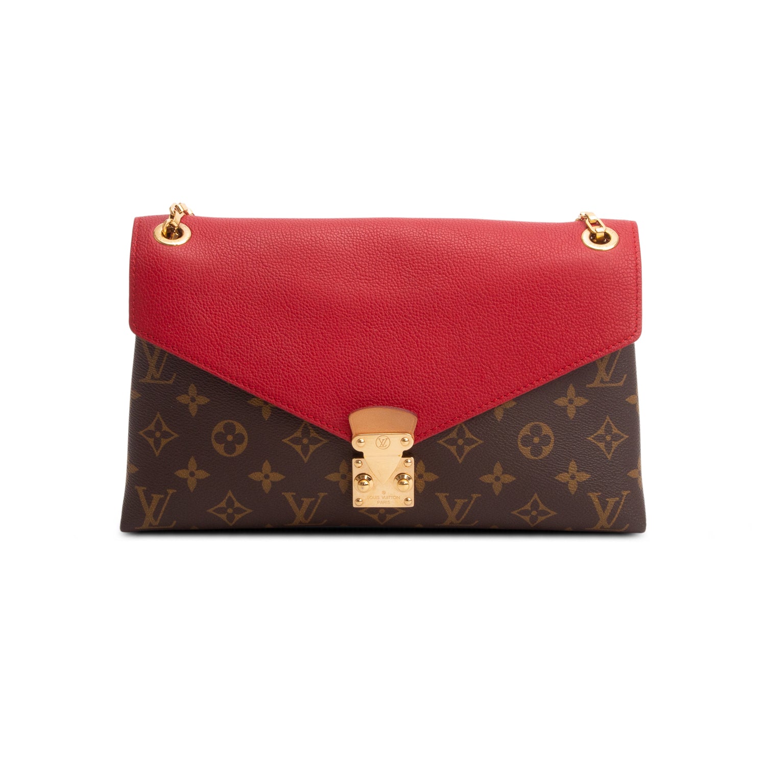 Louis Vuitton Red Monogram Pallas Chain Bag