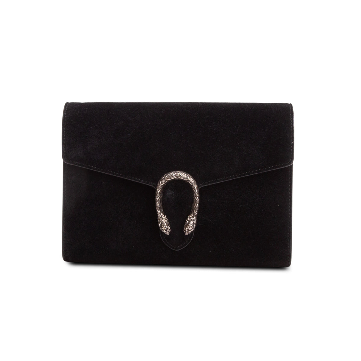 Gucci Black Suede Mini Dionysus Chain Wallet w/ Box