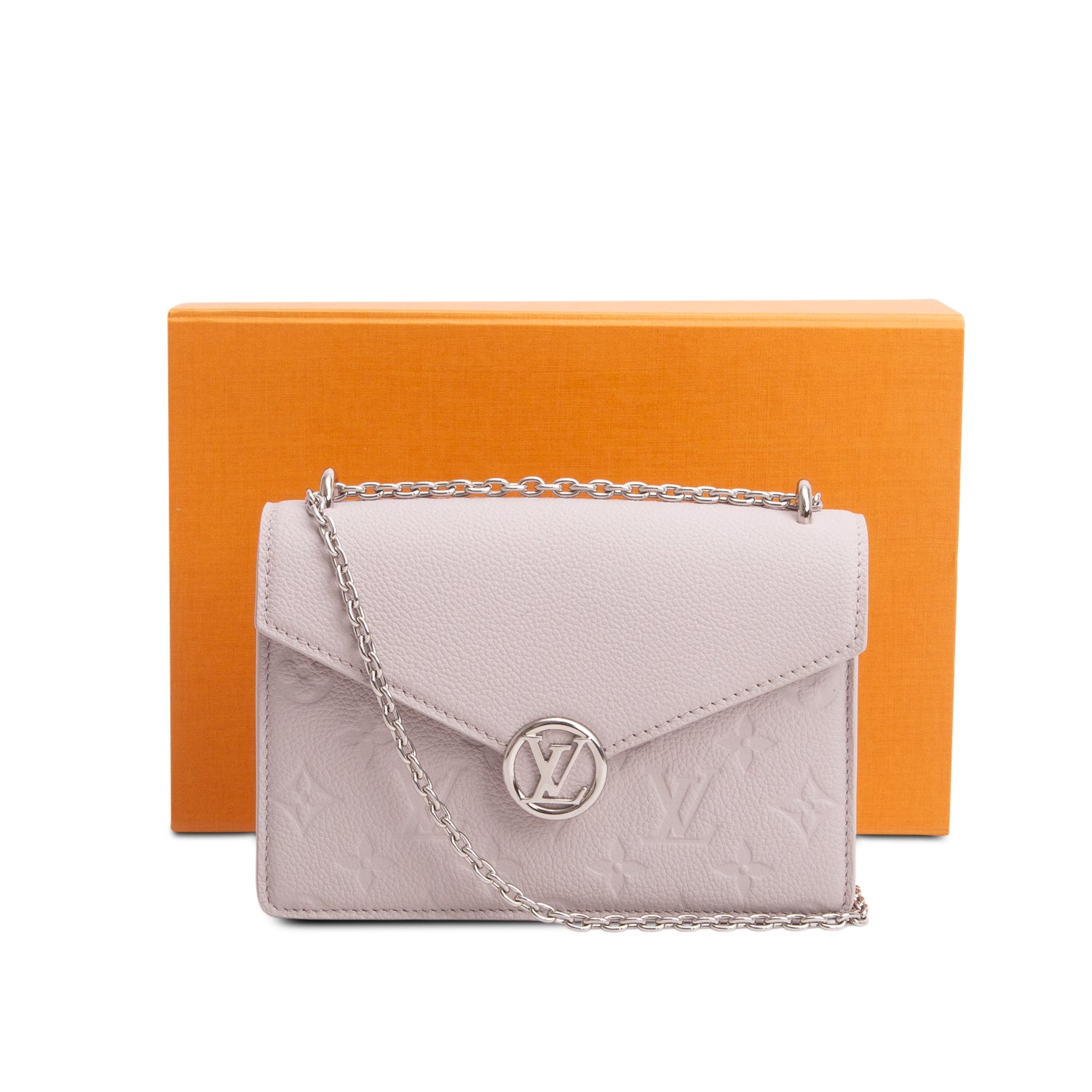 Louis Vuitton Grey Monogram Empreinte Rosy Wallet on Chain w/ Box
