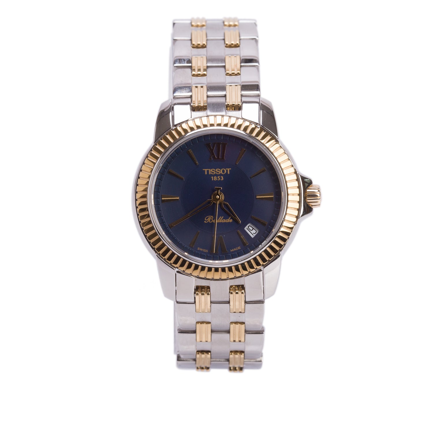 Tissot Two-Tone Stainless Steel Ballade 27 MM Quartz Watch Blue Dial