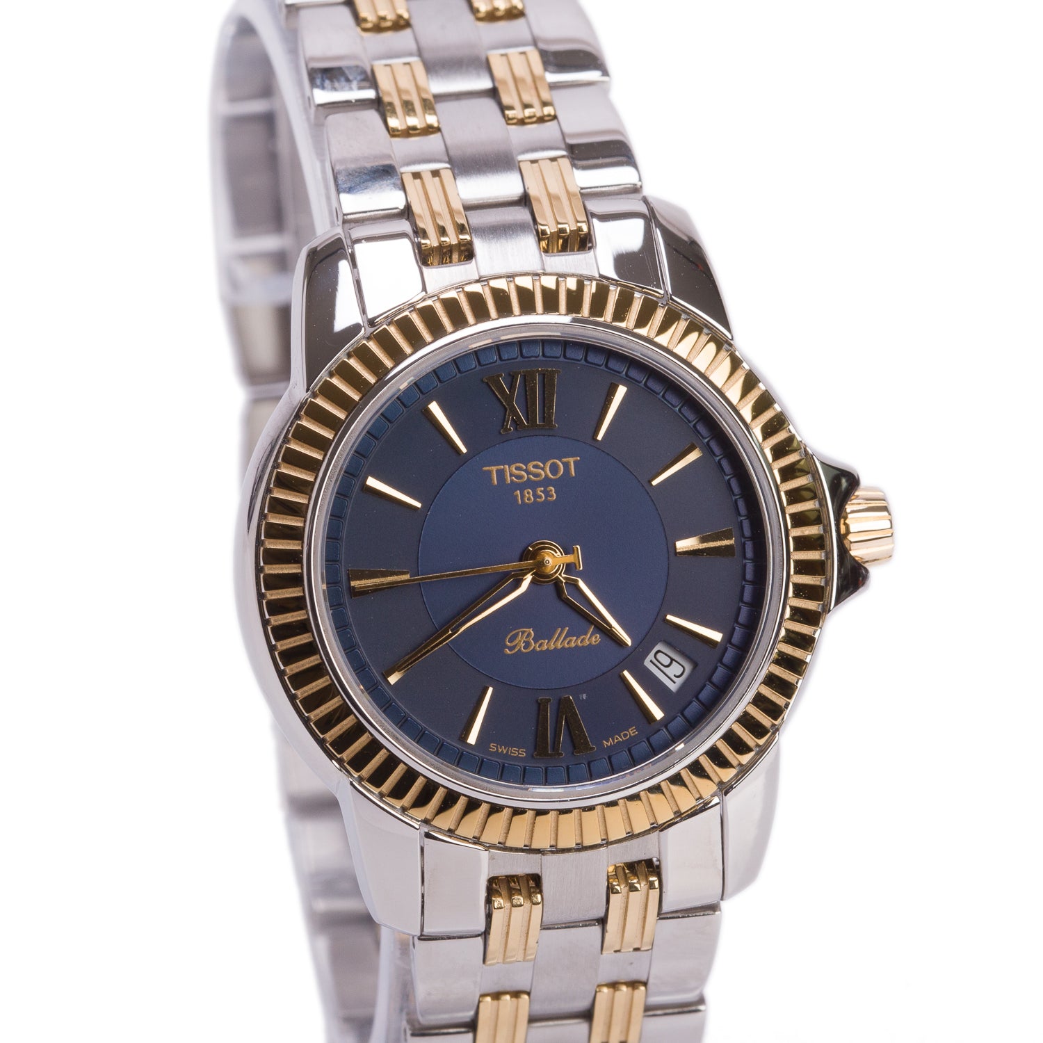 Tissot Two-Tone Stainless Steel Ballade 27 MM Quartz Watch Blue Dial