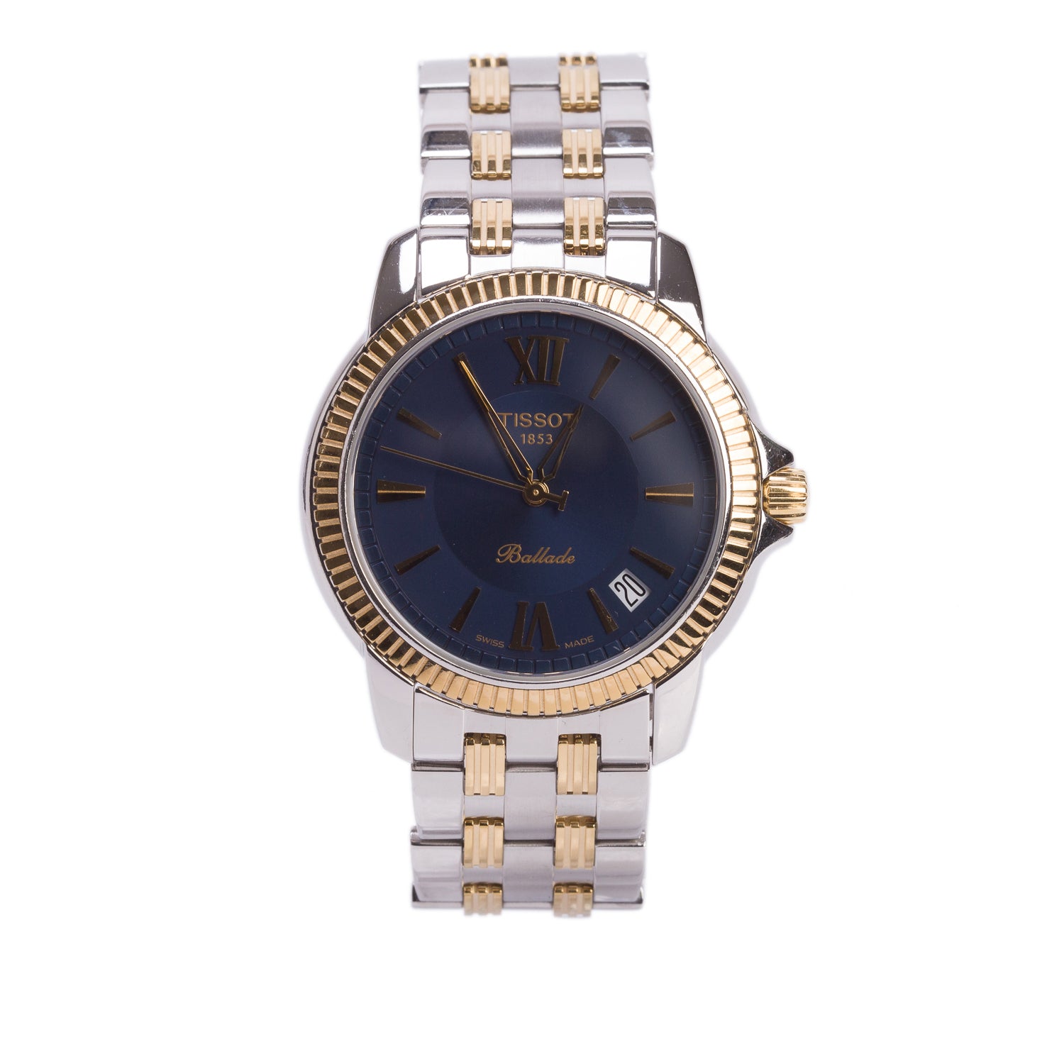 Tissot Two-Tone Stainless Steel Ballade 36 MM Quartz Watch Blue Dial