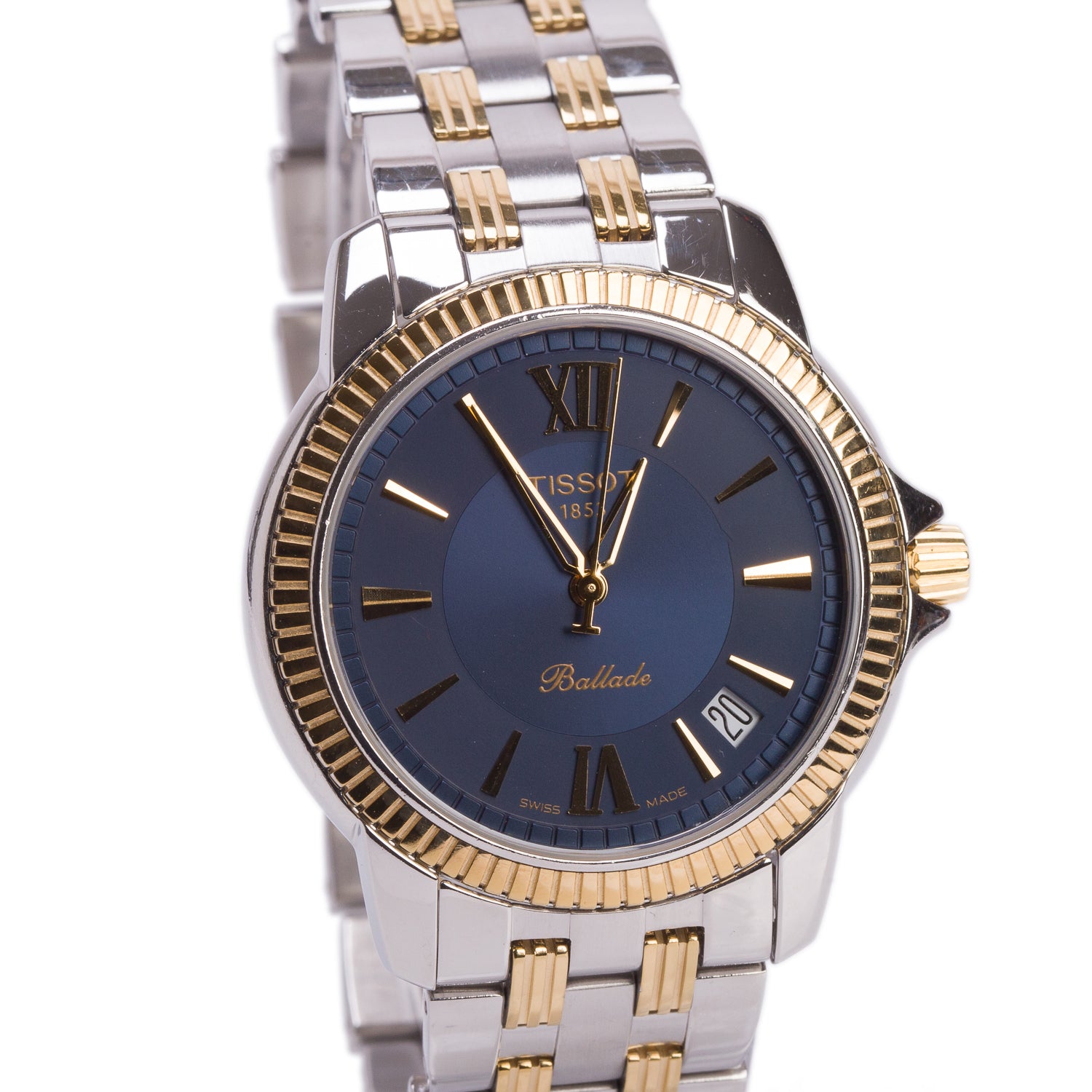 Tissot Two-Tone Stainless Steel Ballade 36 MM Quartz Watch Blue Dial