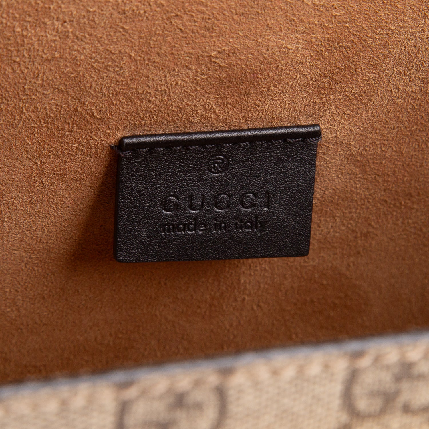 Gucci GG Supreme Monogram Small Padlock Bamboo Shoulder Bag w/ Strap