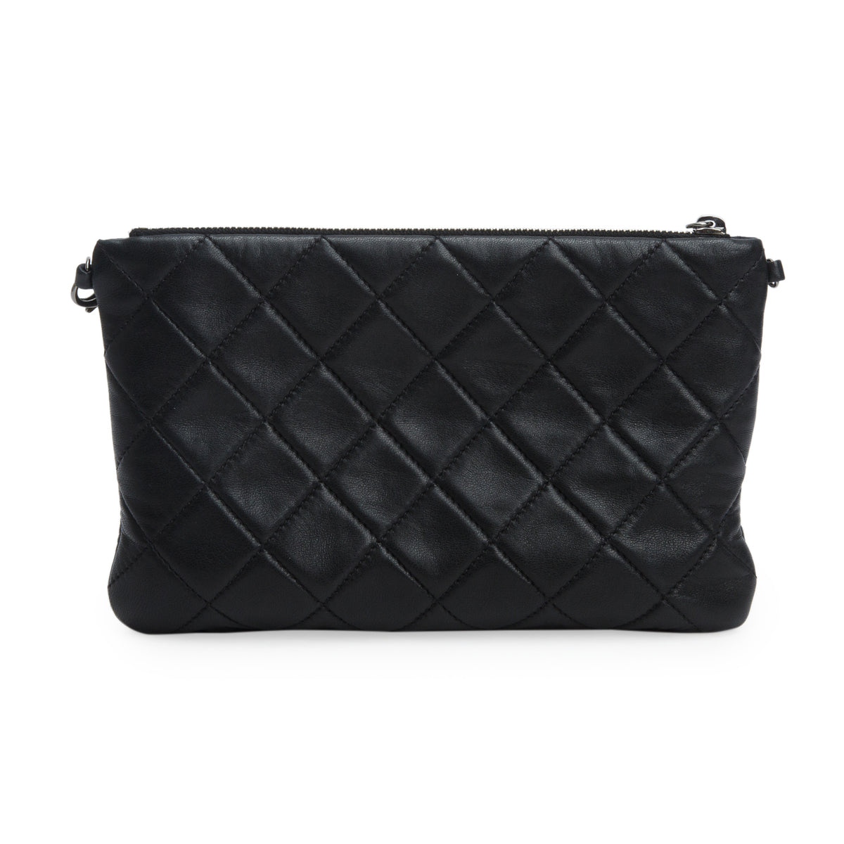 Chanel Metallic Gold/Black Lambskin Quilted Mineral Nights Flap w/ Authenticity Card