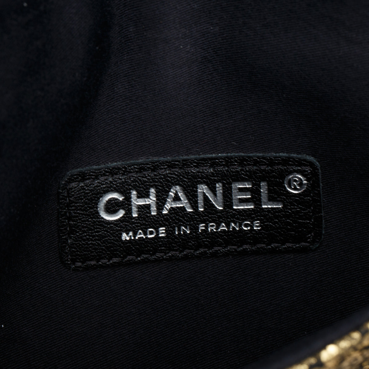 Chanel Metallic Gold/Black Lambskin Quilted Mineral Nights Flap w/ Authenticity Card
