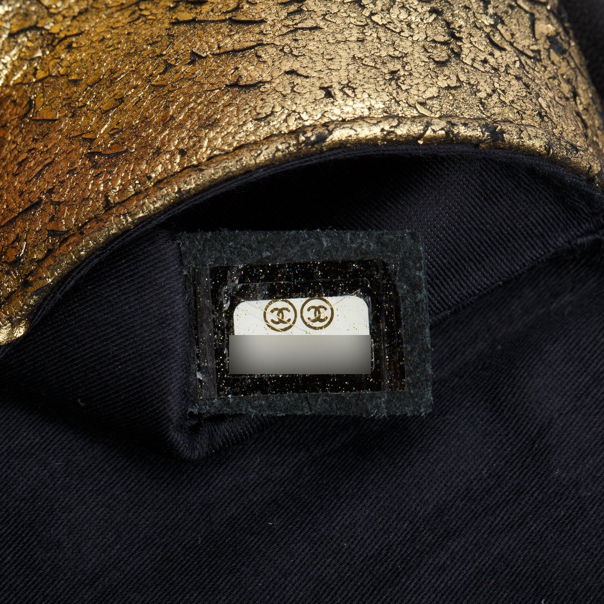 Chanel Metallic Gold/Black Lambskin Quilted Mineral Nights Flap w/ Authenticity Card