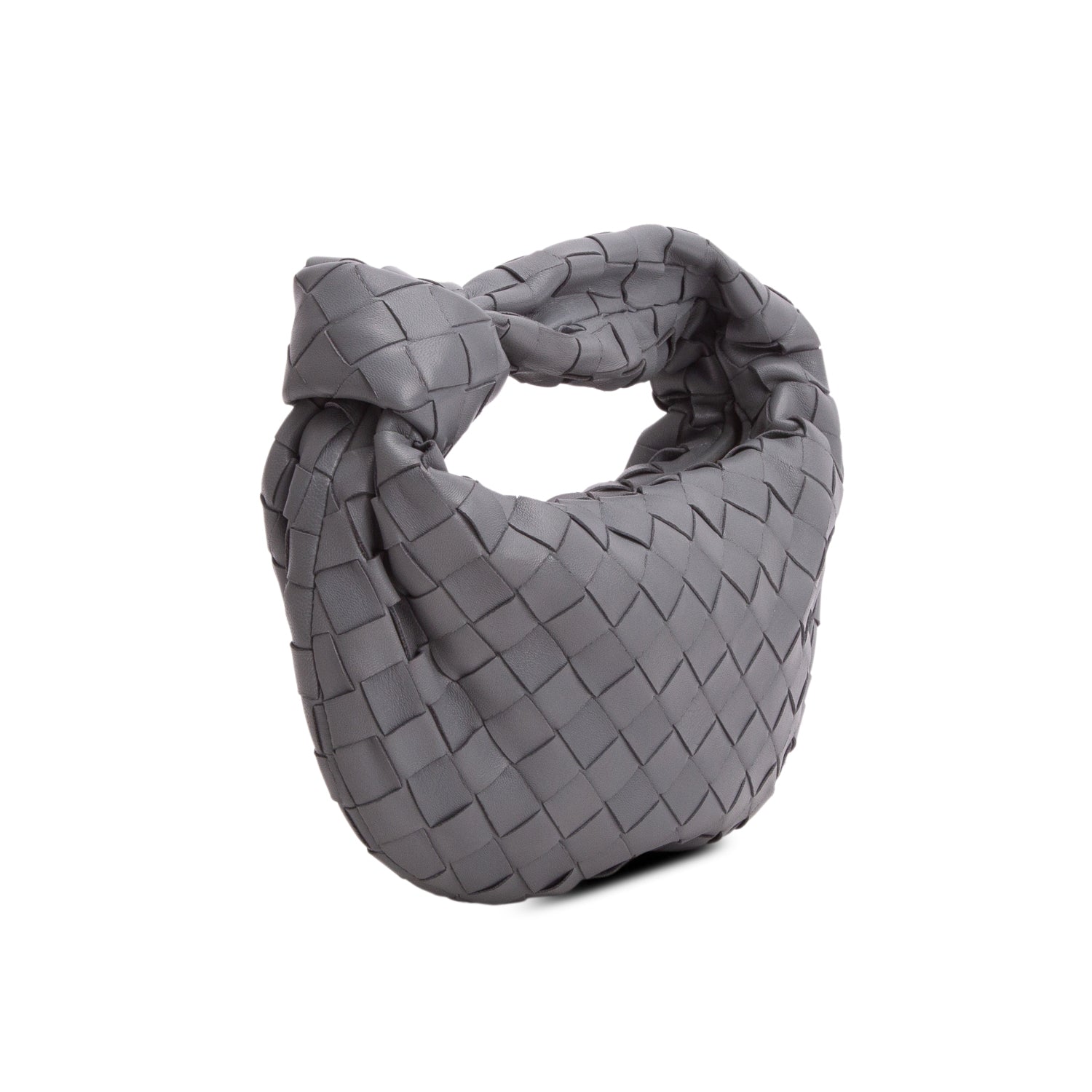 Bottega Veneta Grey Lambskin Intrecciato Mini Jodie