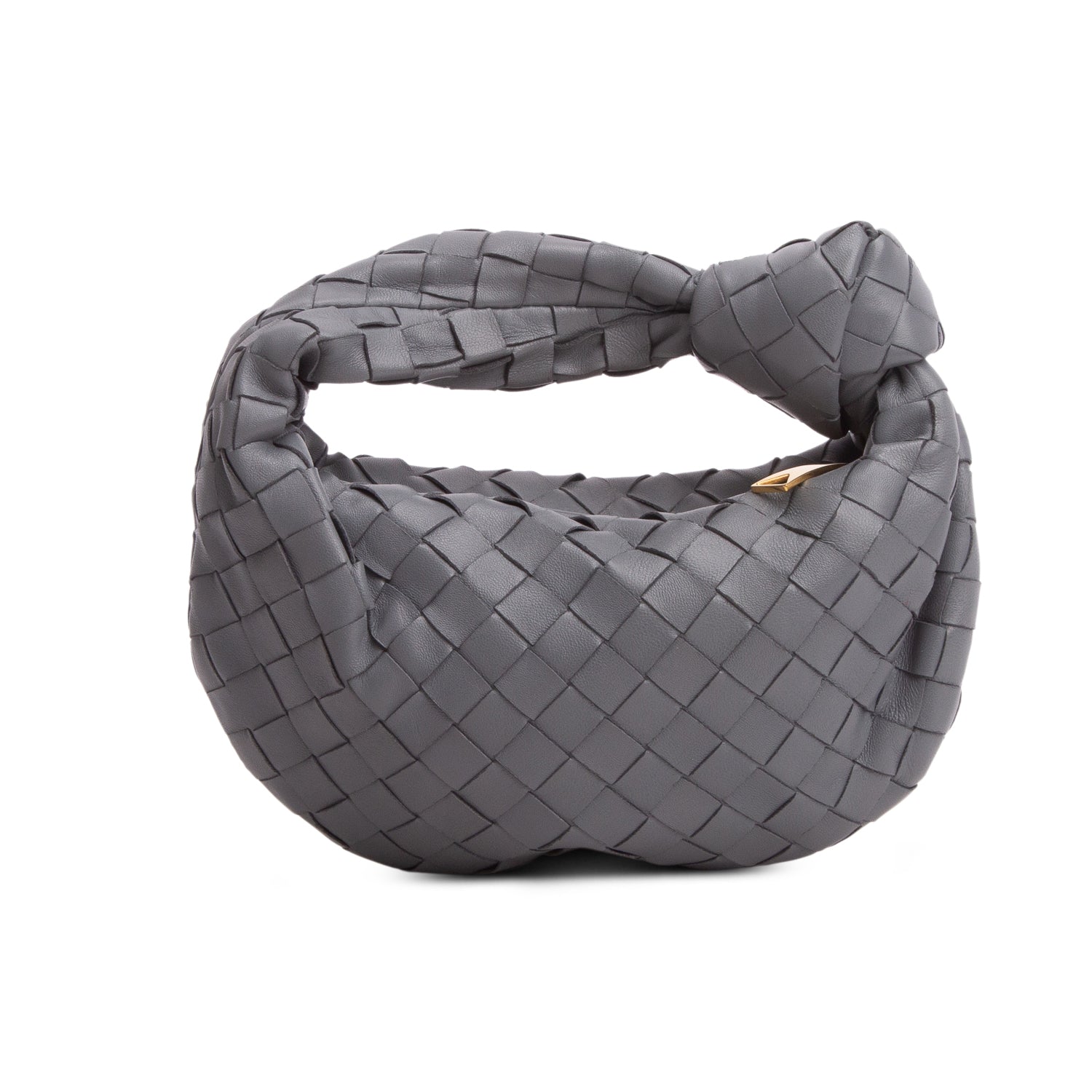 Bottega Veneta Grey Lambskin Intrecciato Mini Jodie