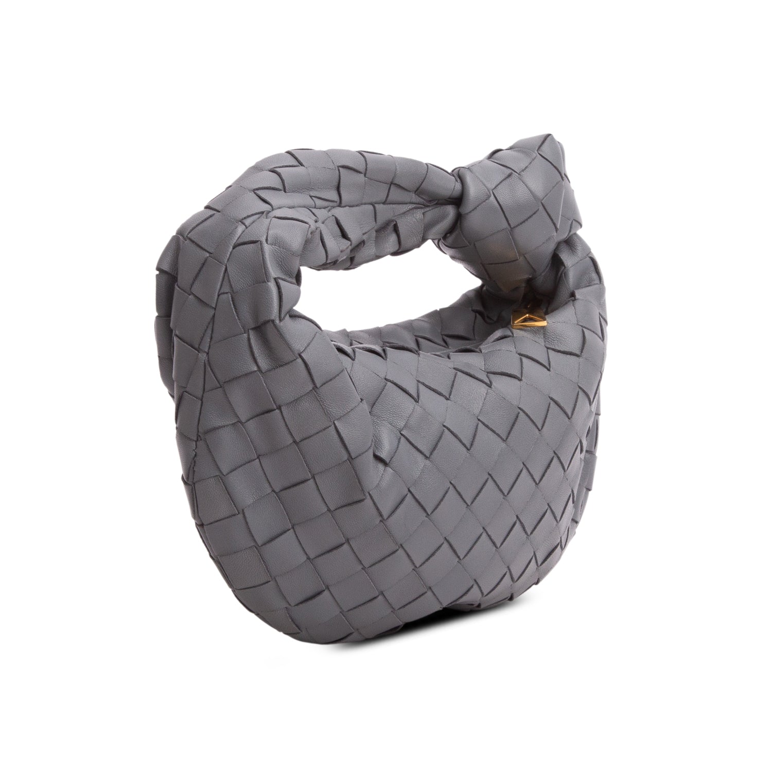 Bottega Veneta Grey Lambskin Intrecciato Mini Jodie