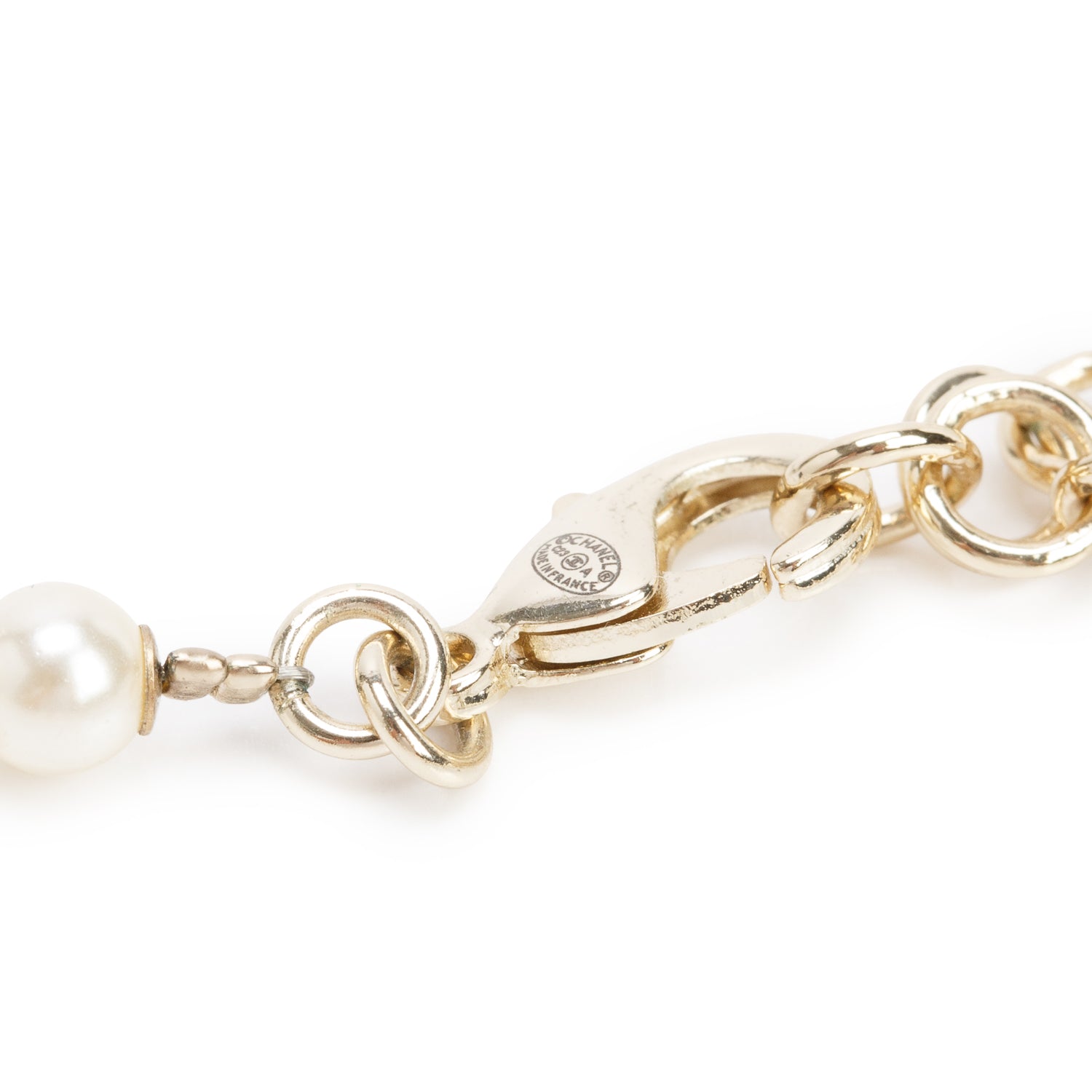 Chanel Faux Pearl Crystal CC Star Choker Necklace w/ Box
