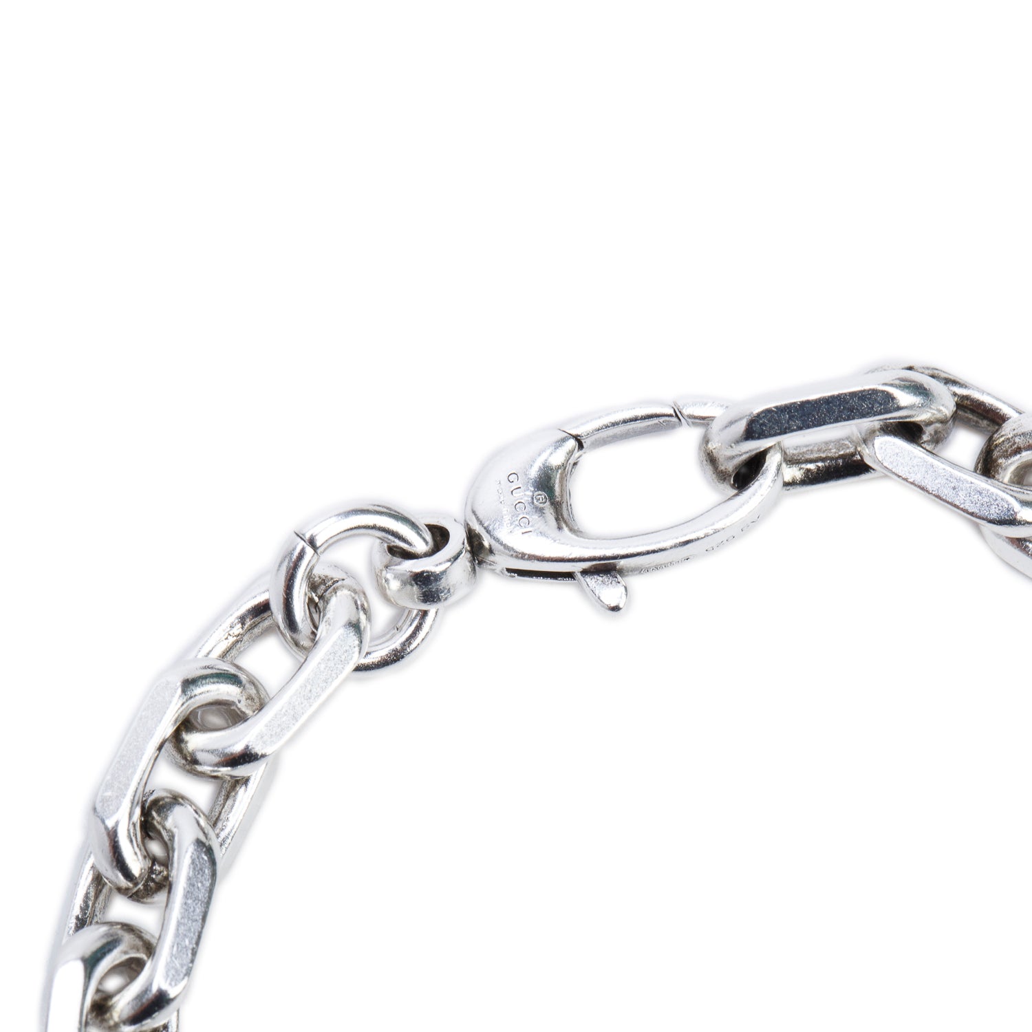 Gucci Sterling Silver Narrow Interlocking G Chain Bracelet
