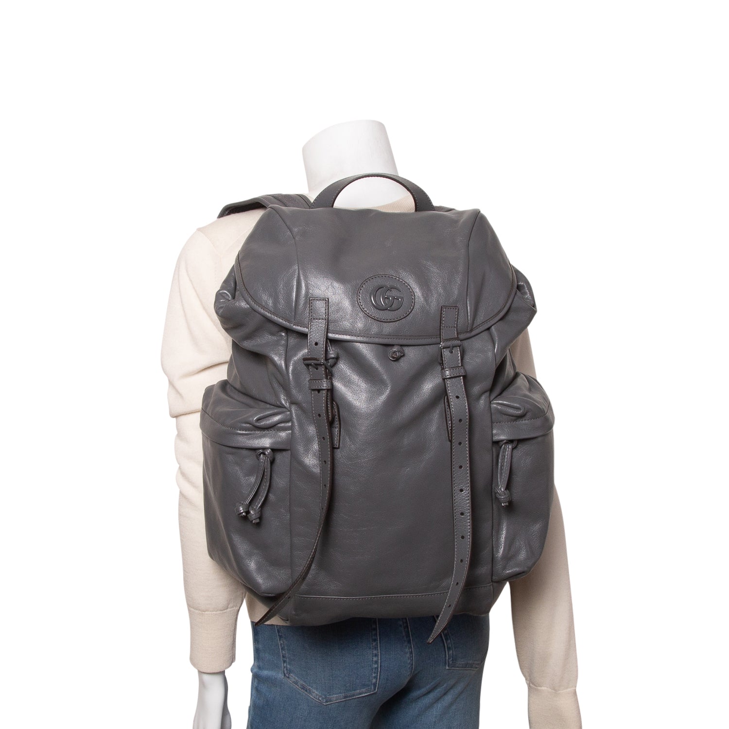 Gucci Grey Piuma Lux Calfskin Monochrome Re(Belle) Backpack