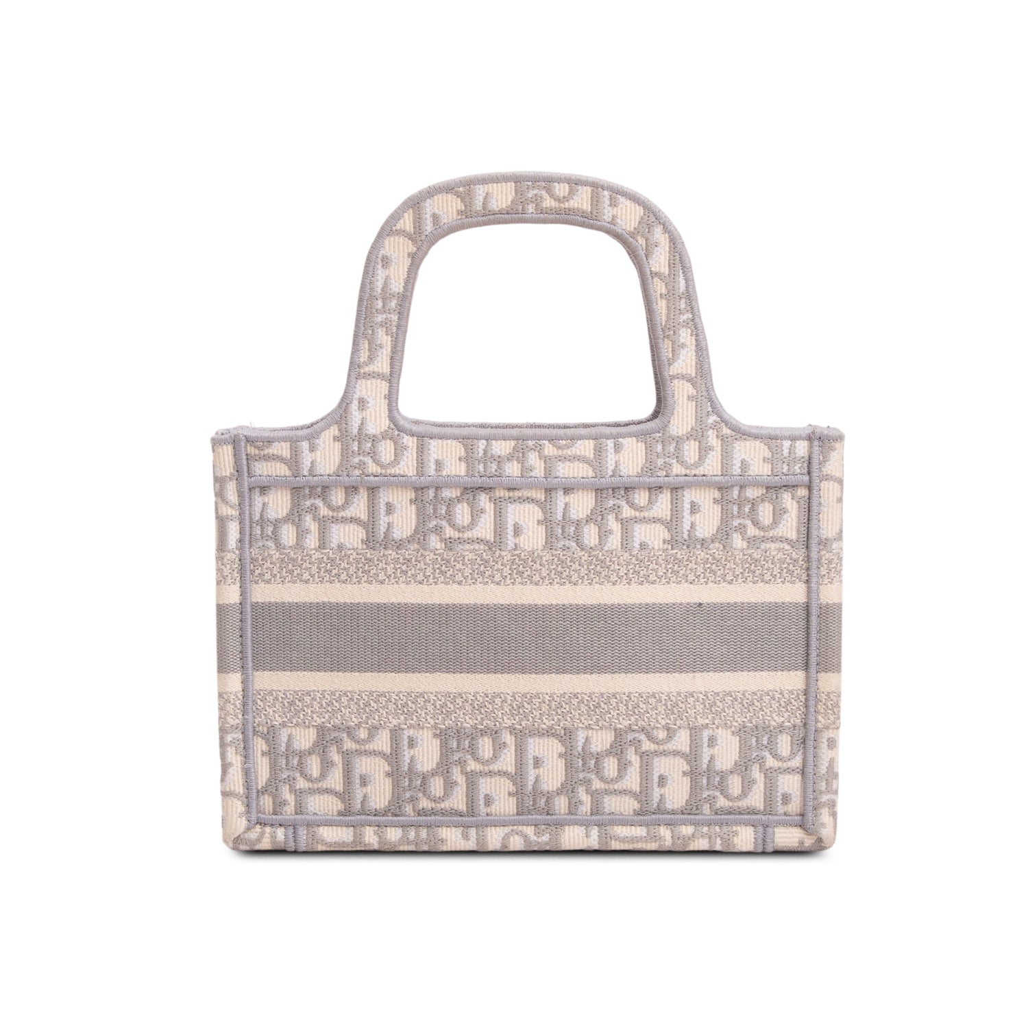 Christian Dior 2021 Grey Canvas Oblique Mini Book Tote w/ Box