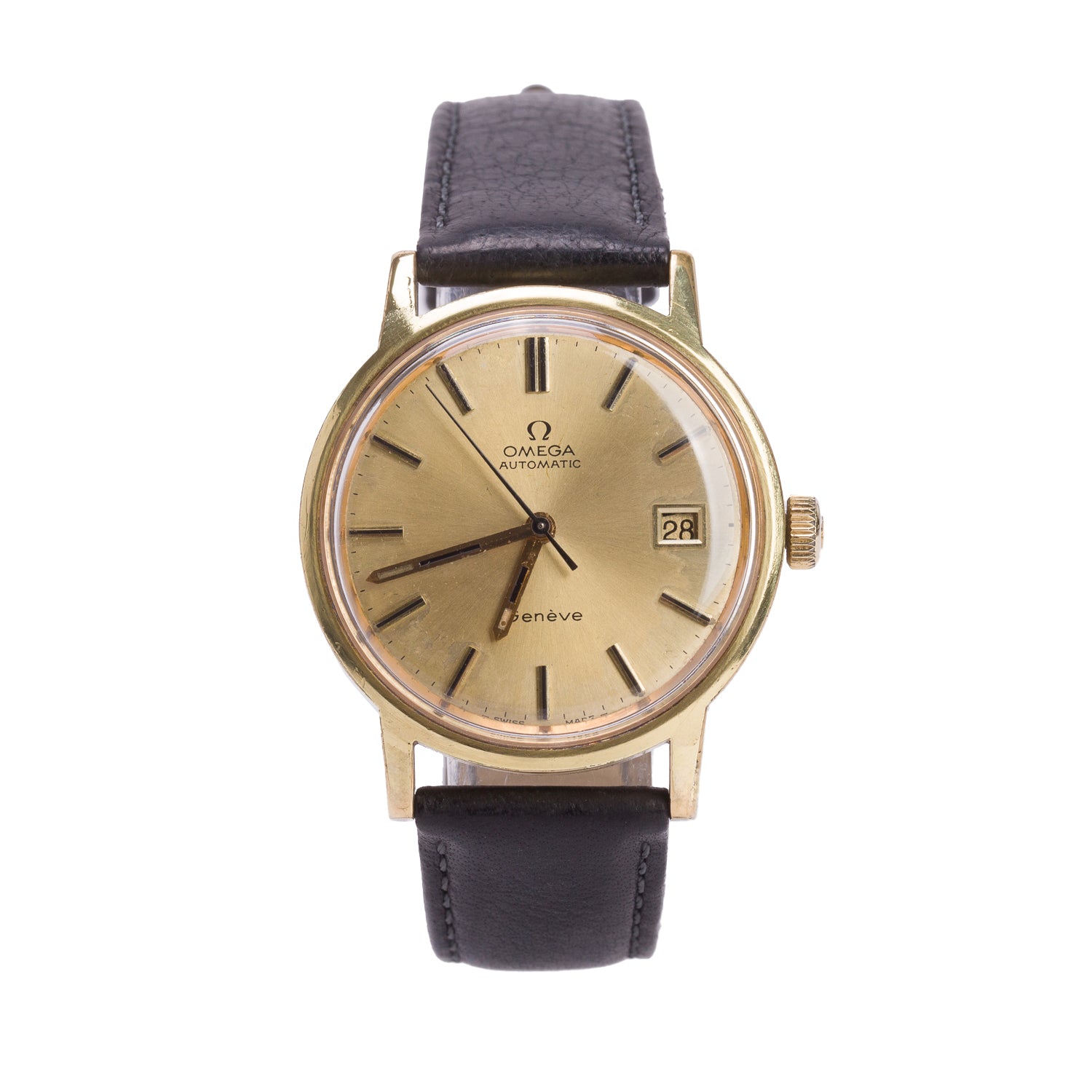 Omega Vintage Gold-Plated Stainless Steel Geneve 35 MM Automatic Watch Gold Dial