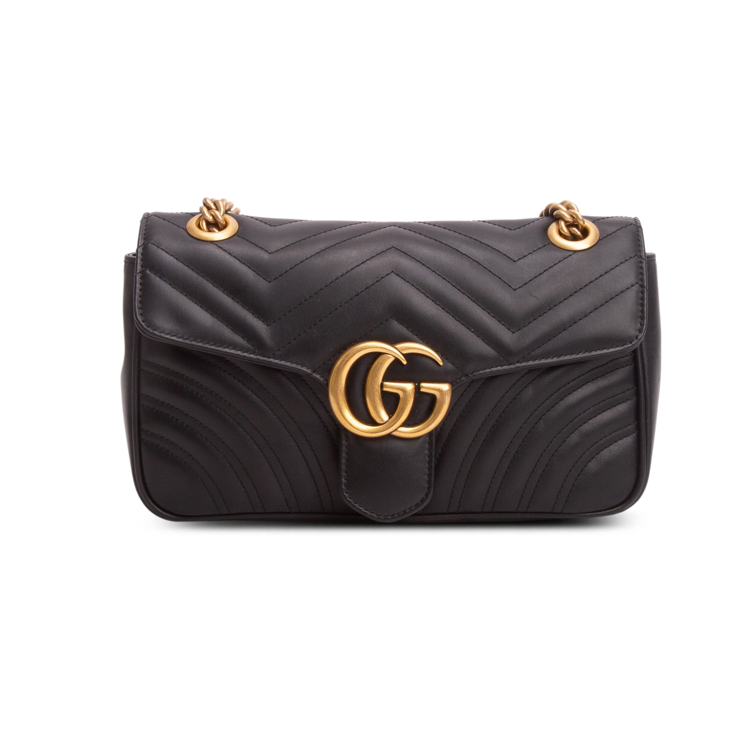 Gucci Black GG Marmont Matelasse Medium Shoulder Bag w/ Box