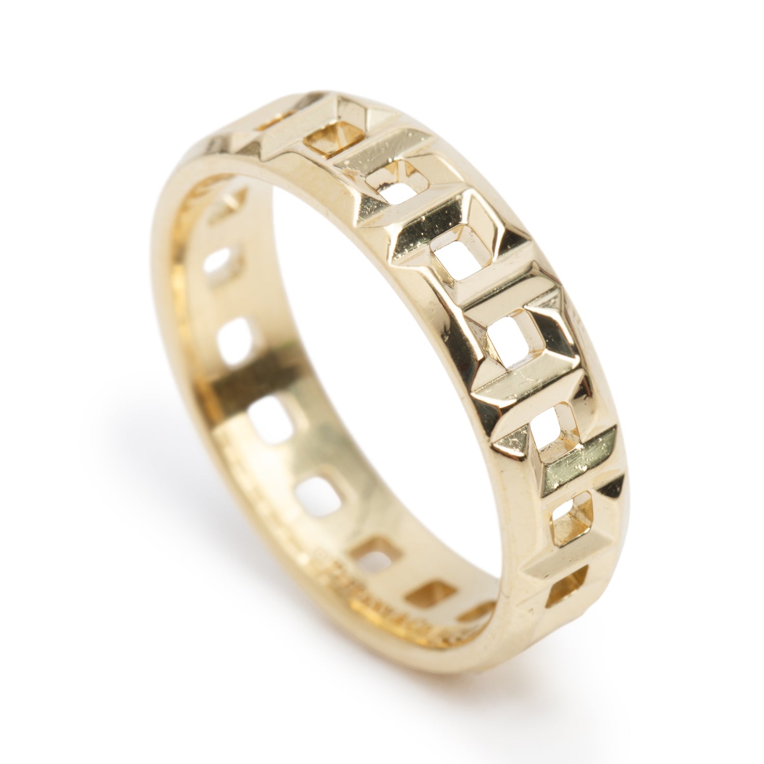 Tiffany & Co. 18k Yellow Gold T True Wide 5.5 MM Ring, Size 8.25 w/ Box