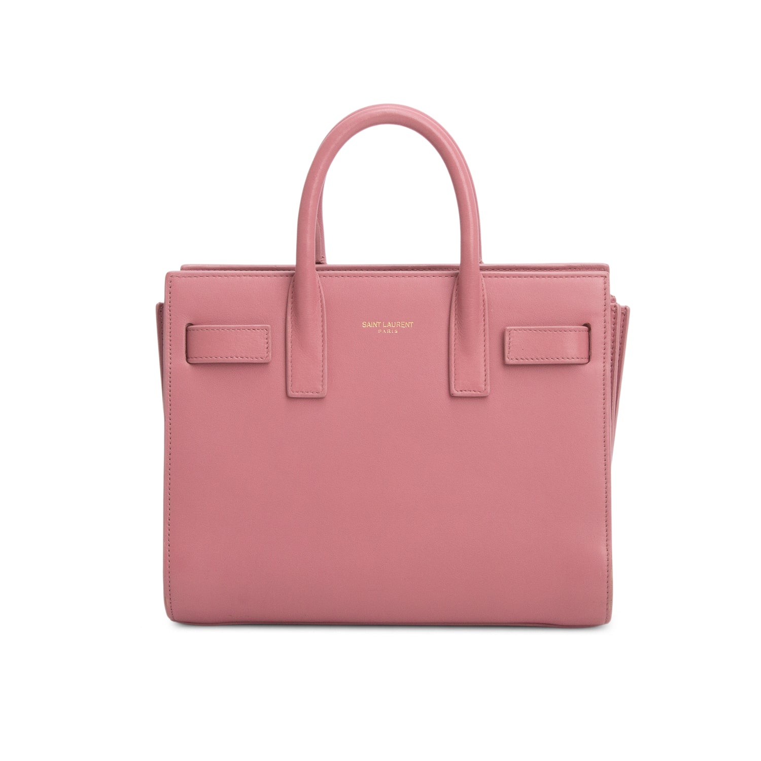 Saint Laurent Pink Smooth Calfskin Leather Nano Sac De Jour w/ Strap