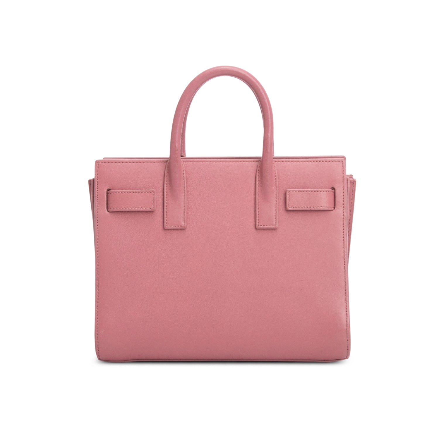 Saint Laurent Pink Smooth Calfskin Leather Nano Sac De Jour w/ Strap