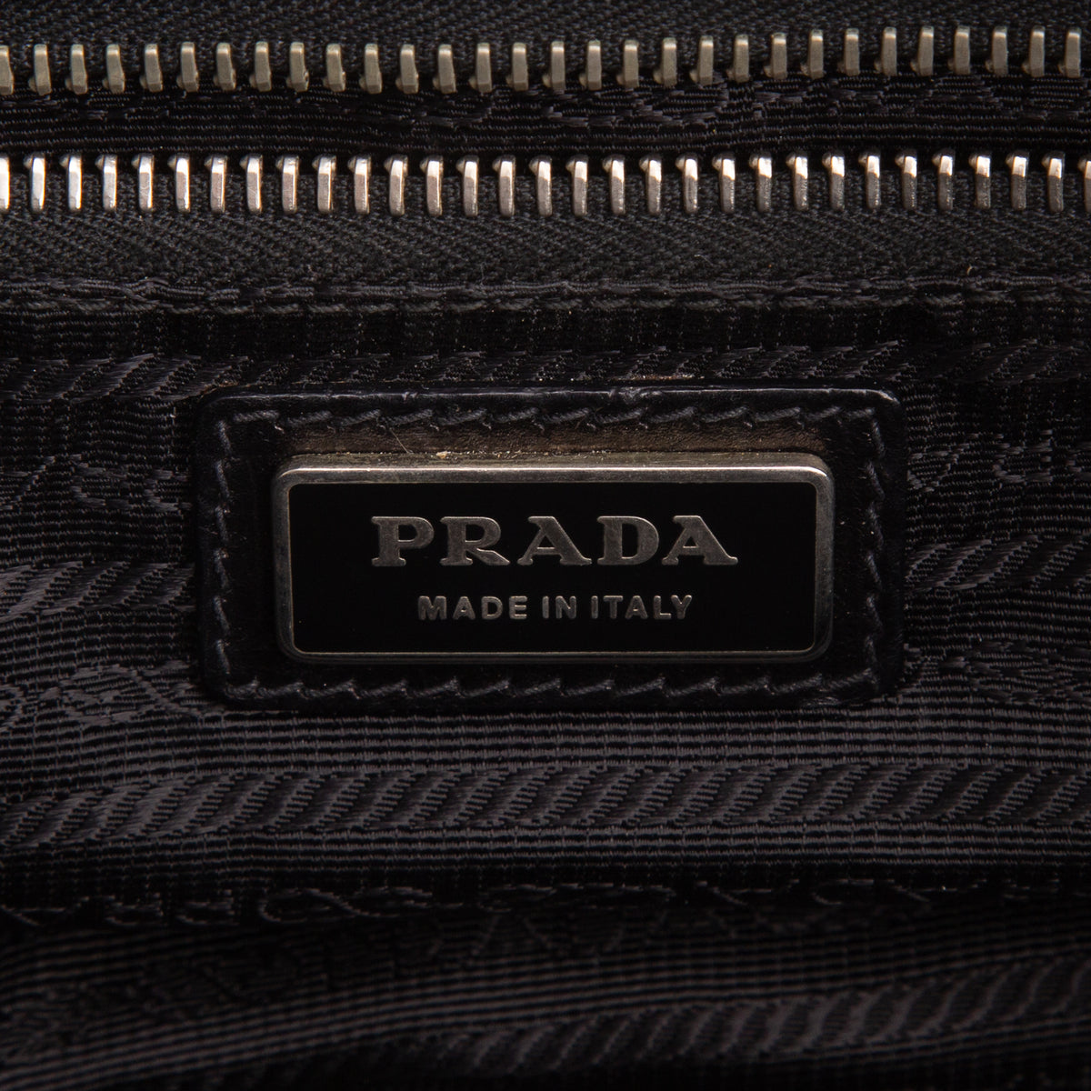 Prada Black Glace Calf Zippers Bauletto w/ Strap