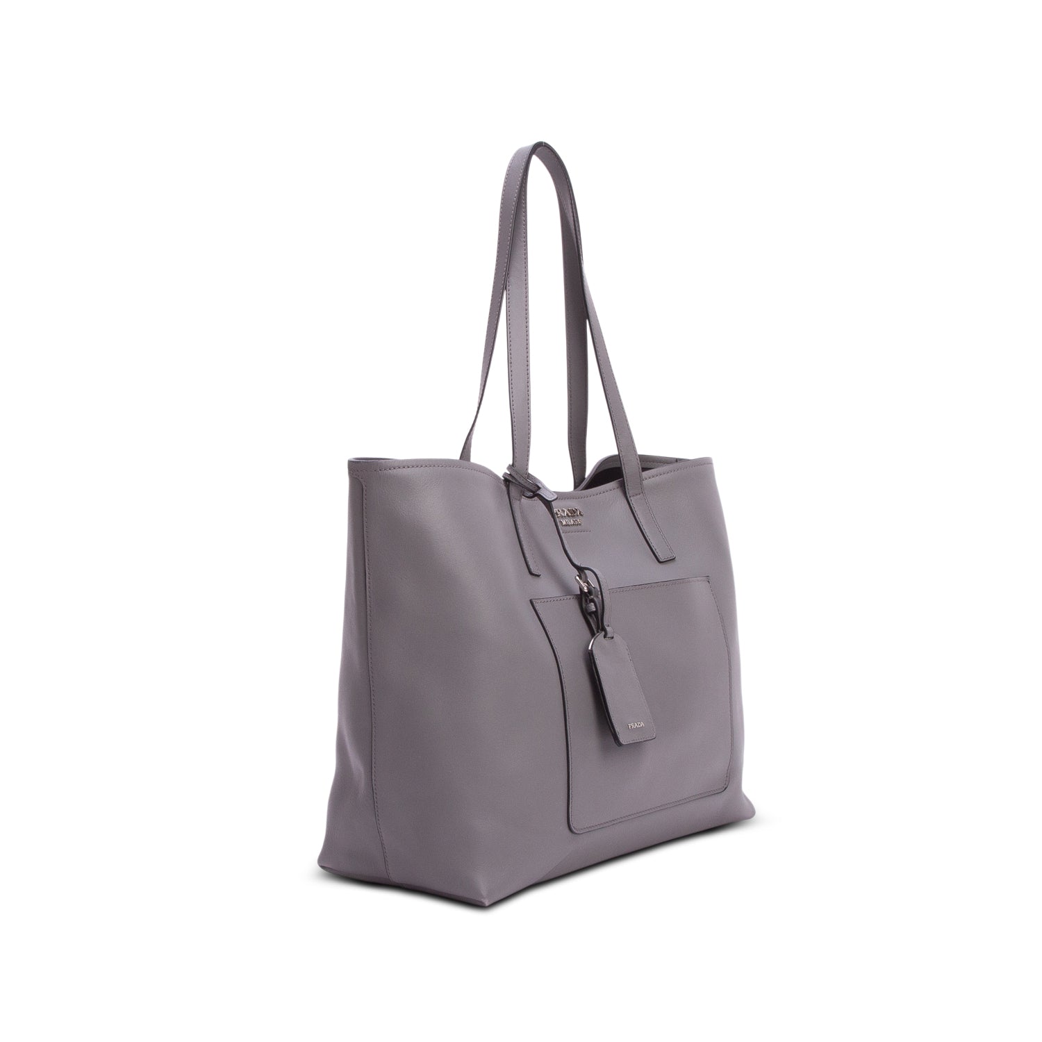 Prada Grey City Calf Tote w/ Strap