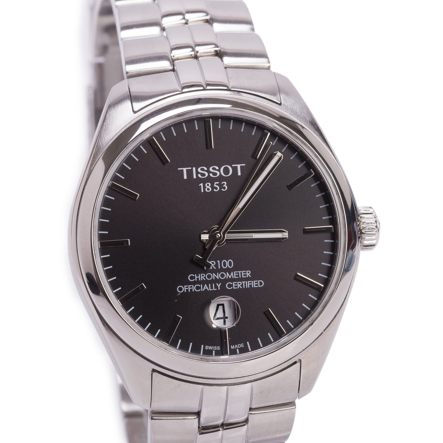 Tissot Stainless Steel PR100 39 MM Automatic Watch Black Dial w/ Box