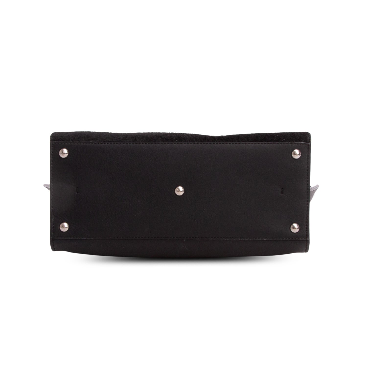 Fendi Black Vitello Leather Ponyhair 3Jours Petite Tote